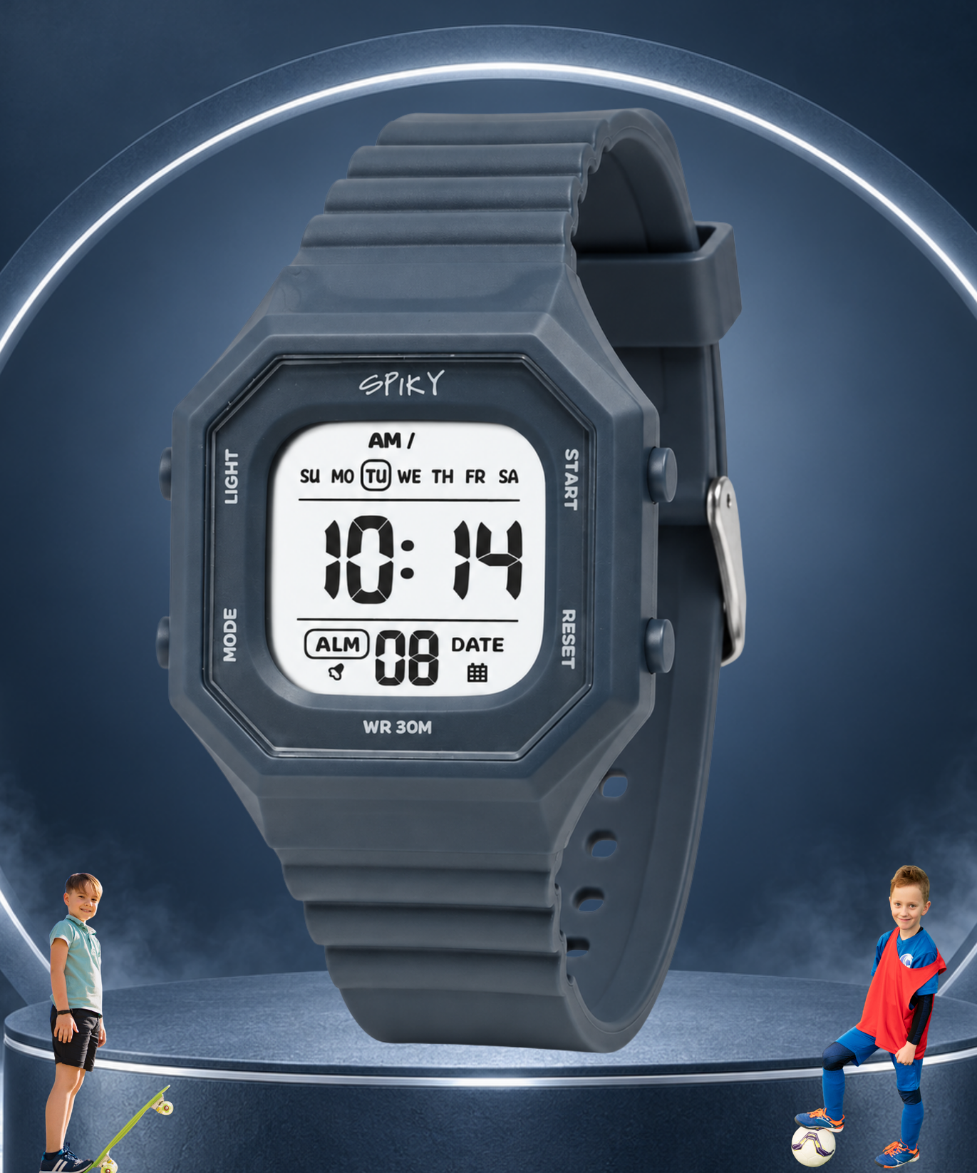 Spiky Square Digital Kids Watch for Boys
