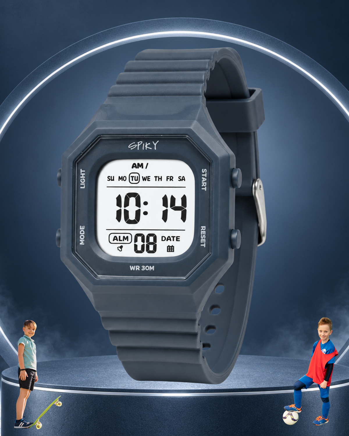 Spiky Square Digital Kids Watch for Boys