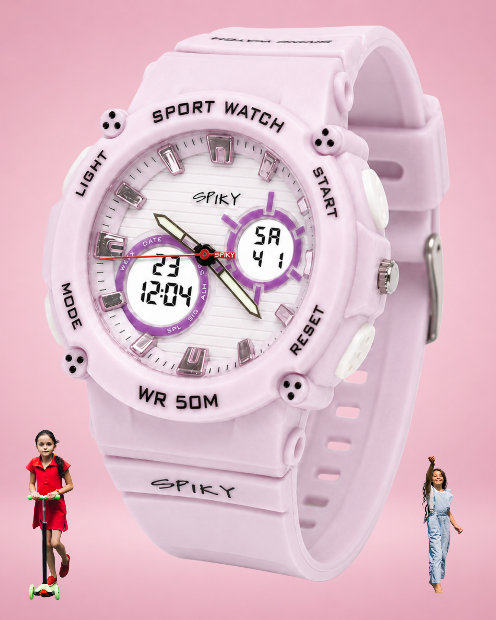 Spiky Analog-Digital Sports Watch for Kids Girls