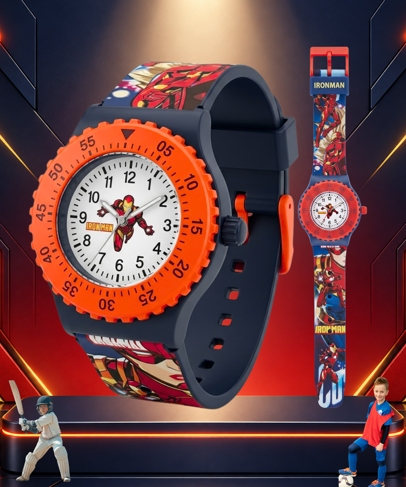 Spiky Round Ironman Themed Analog Watch