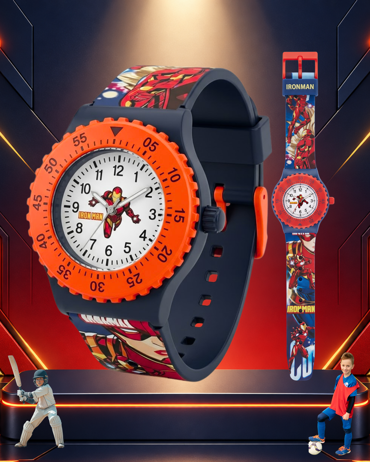 Spiky Round Ironman Themed Analog Watch