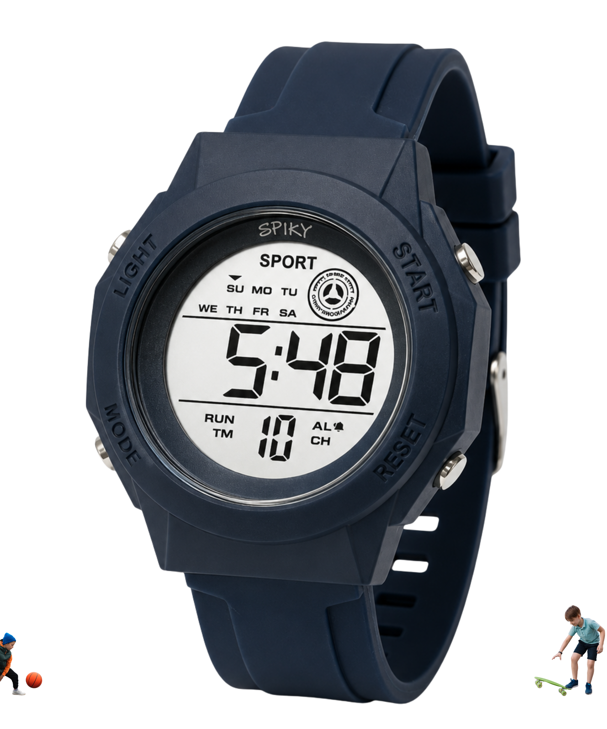 Spiky Square Digital Sports Watch for Kids Boys
