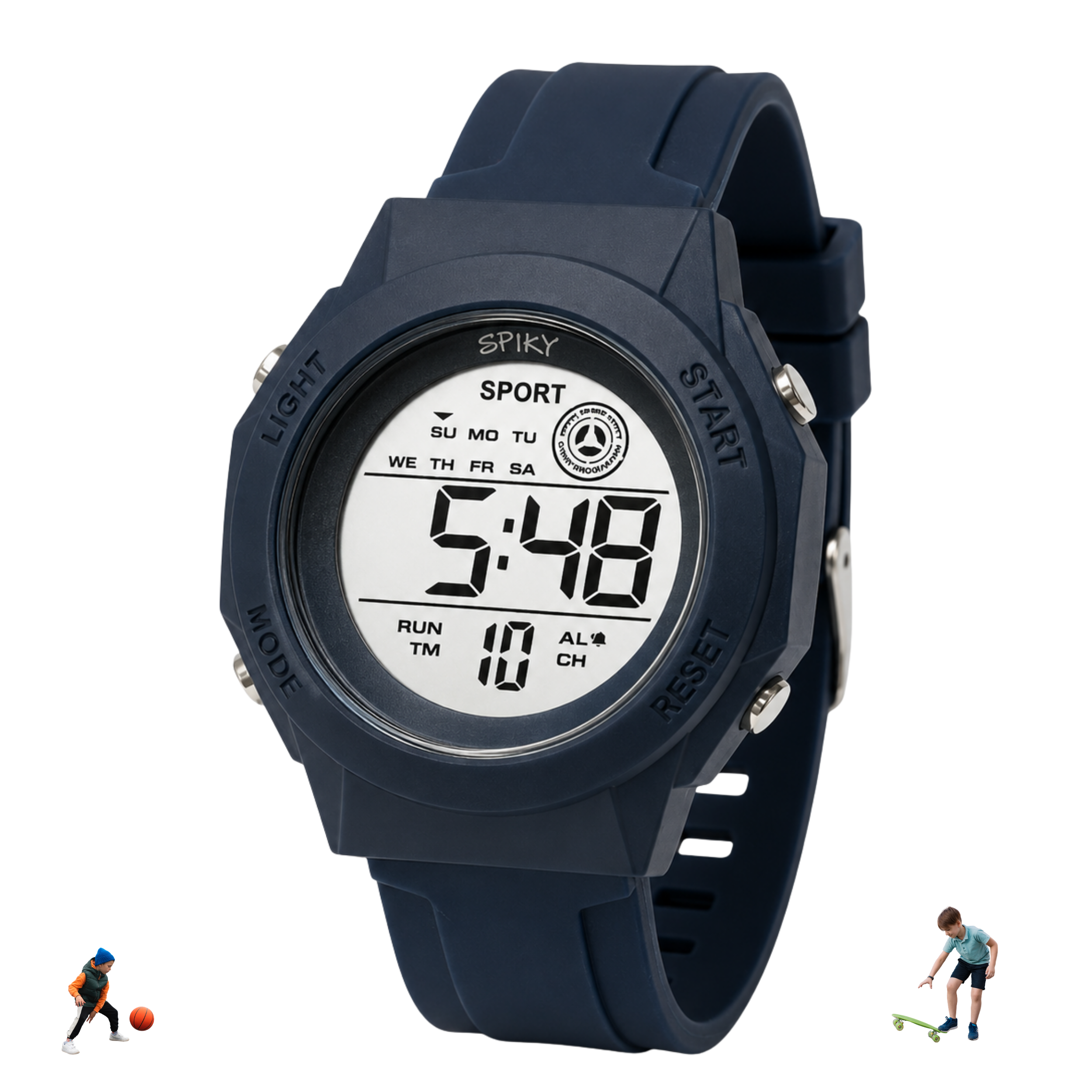Spiky Square Digital Sports Watch for Kids Boys