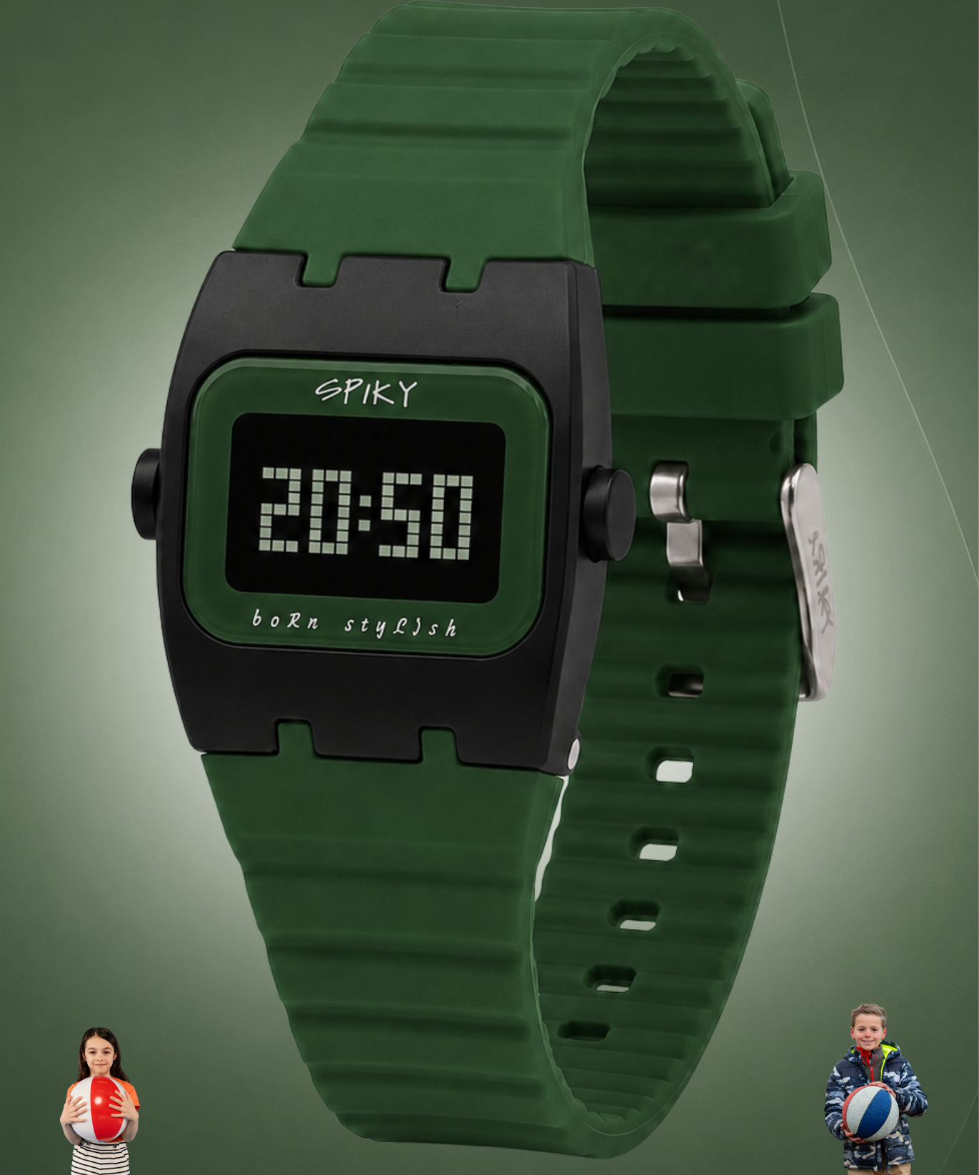 Spiky Rectangle Digital Sports Watch for Kids