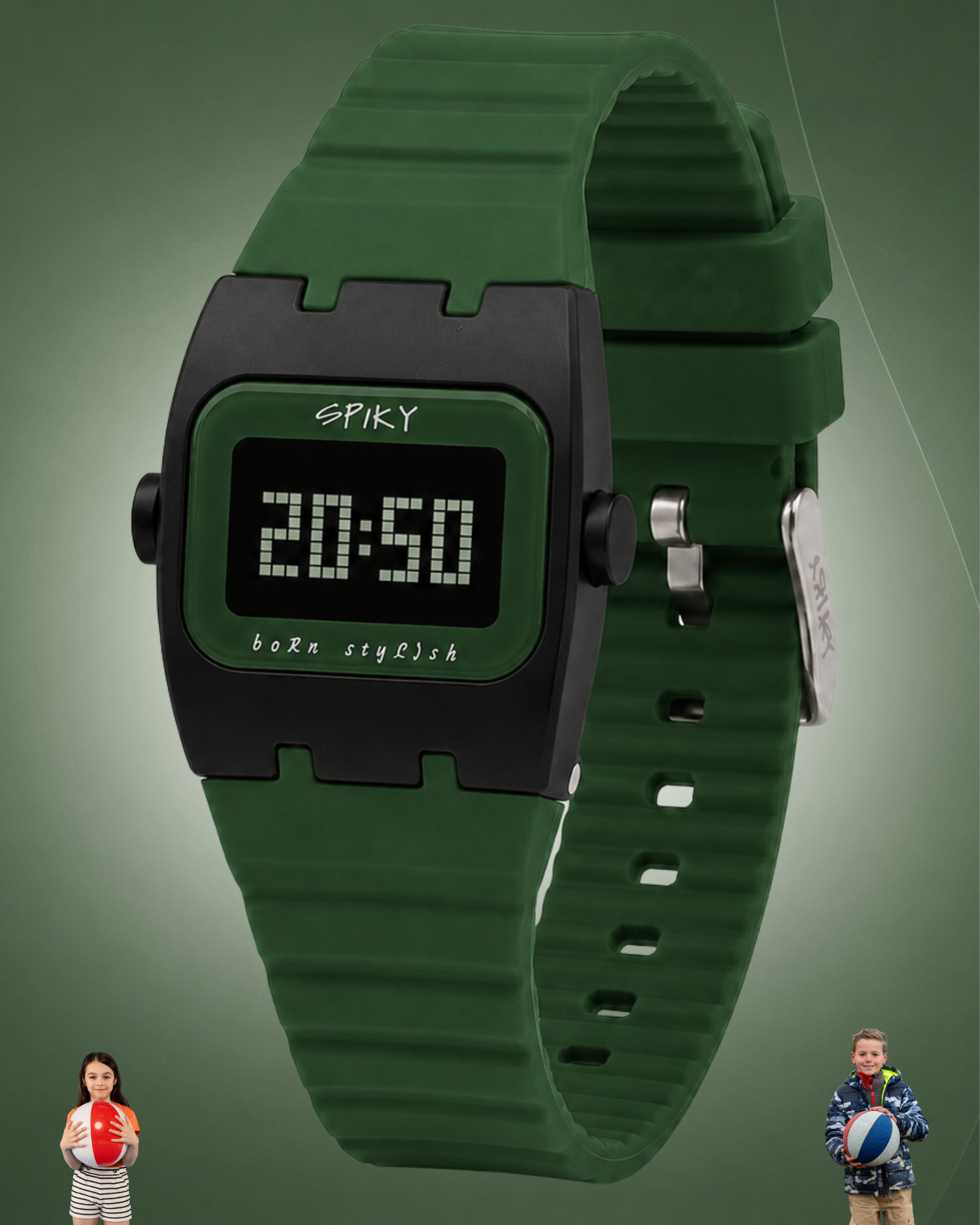 Spiky Rectangle Digital Sports Watch for Kids