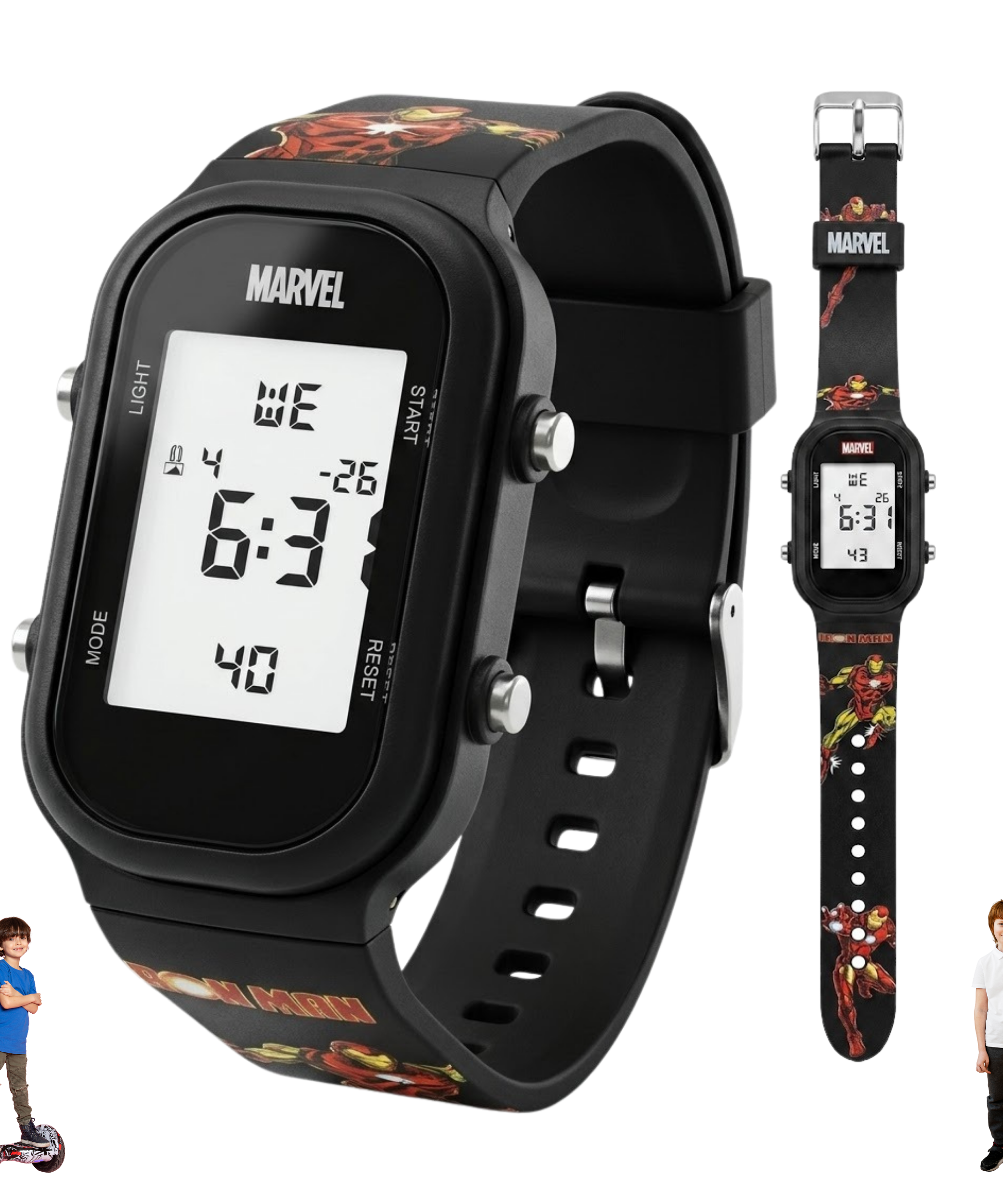 Spiky Ironman theme Digital Kids Watch