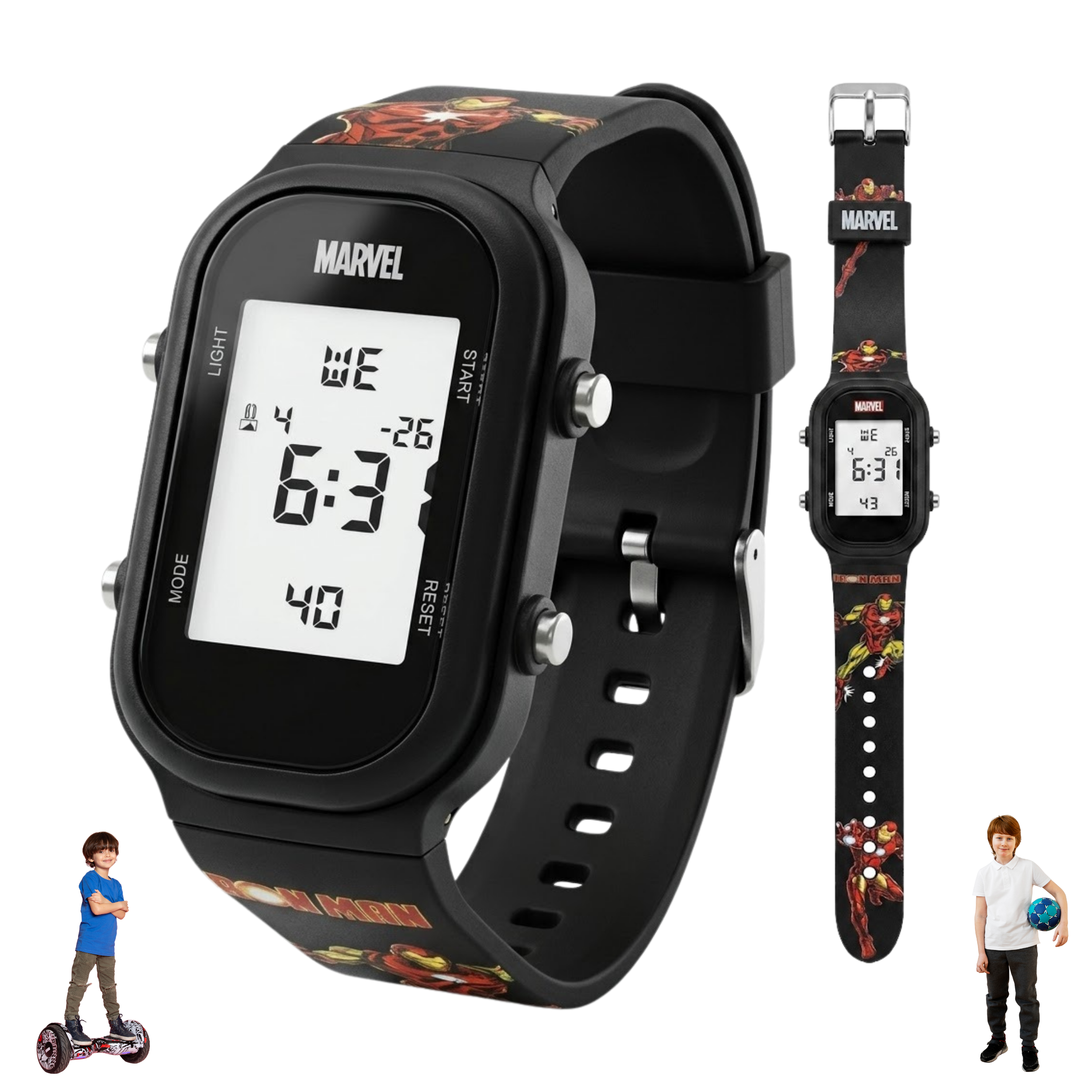 Spiky Ironman theme Digital Kids Watch