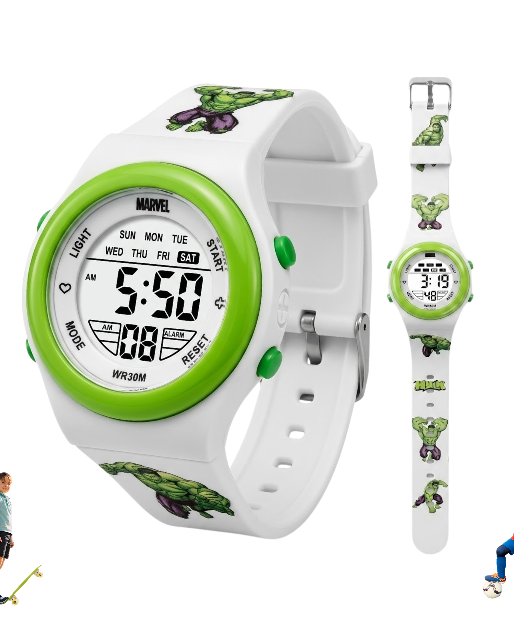 Spiky Superhero Hulk theme Digital Kids Watch