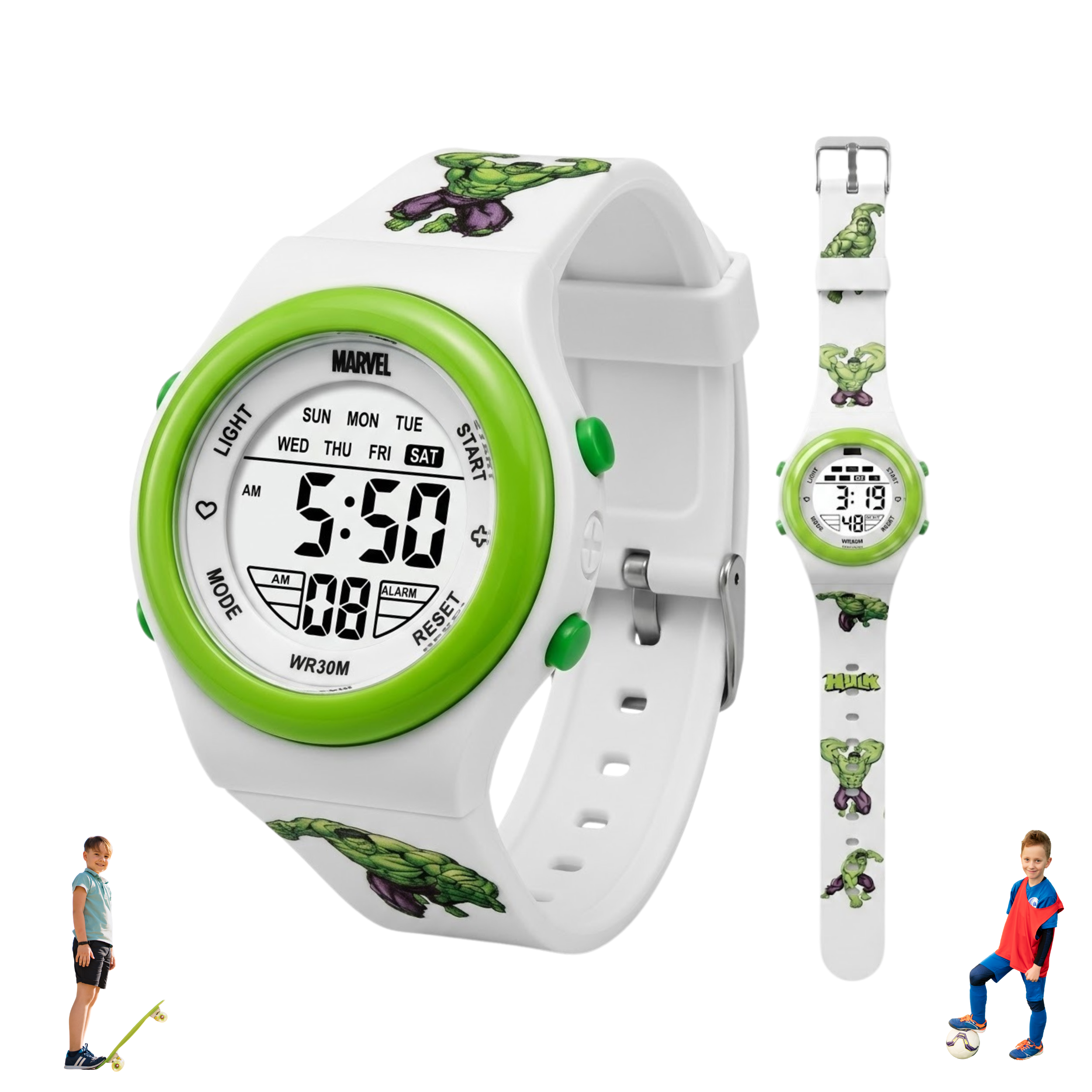 Spiky Superhero Hulk theme Digital Kids Watch