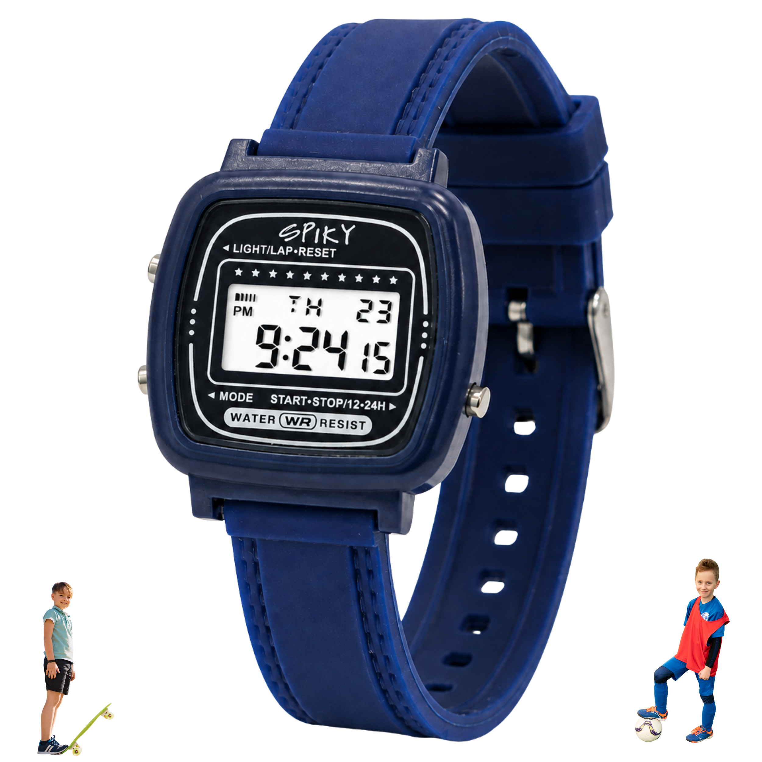 Spiky Square Digital Sports Watch for Kids Boys