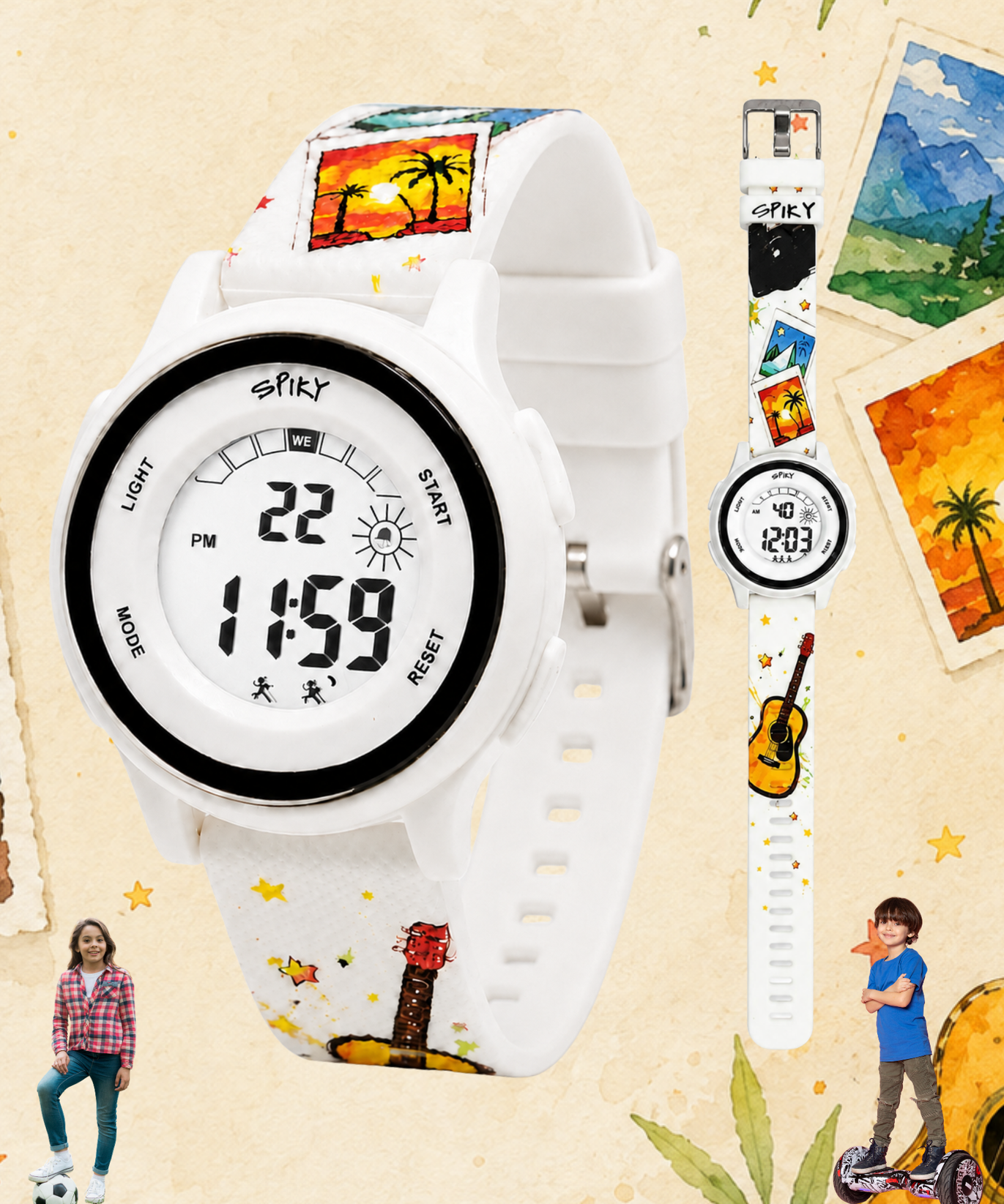 Spiky Round Kids Digital Watch for Girls and Boys