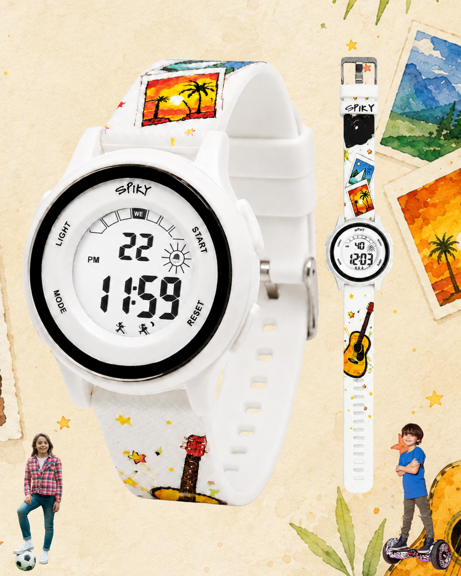 Spiky Round Kids Digital Watch for Girls and Boys