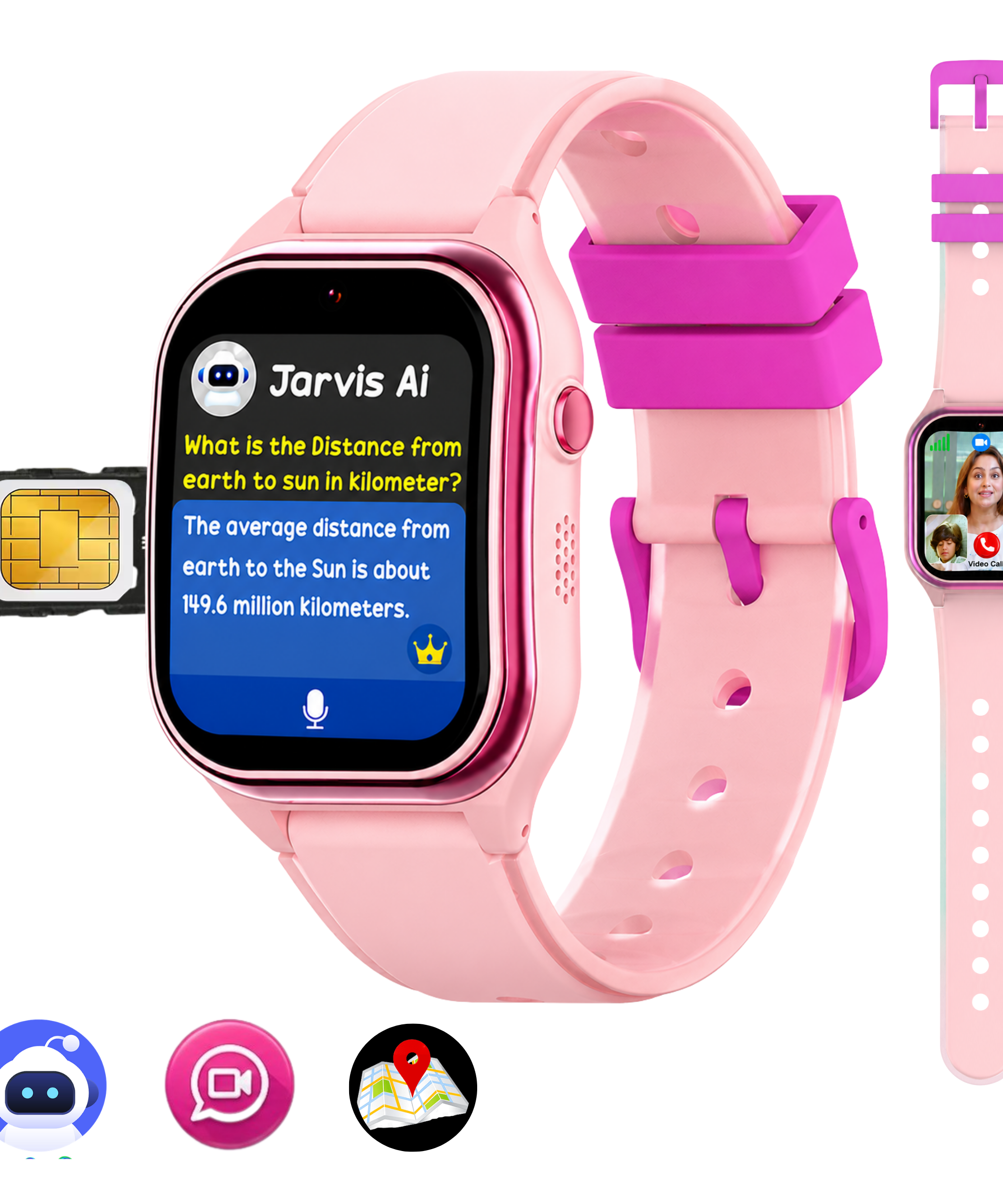 Spiky Smart Ai Video & Voice Calling Smartwatch for Kids