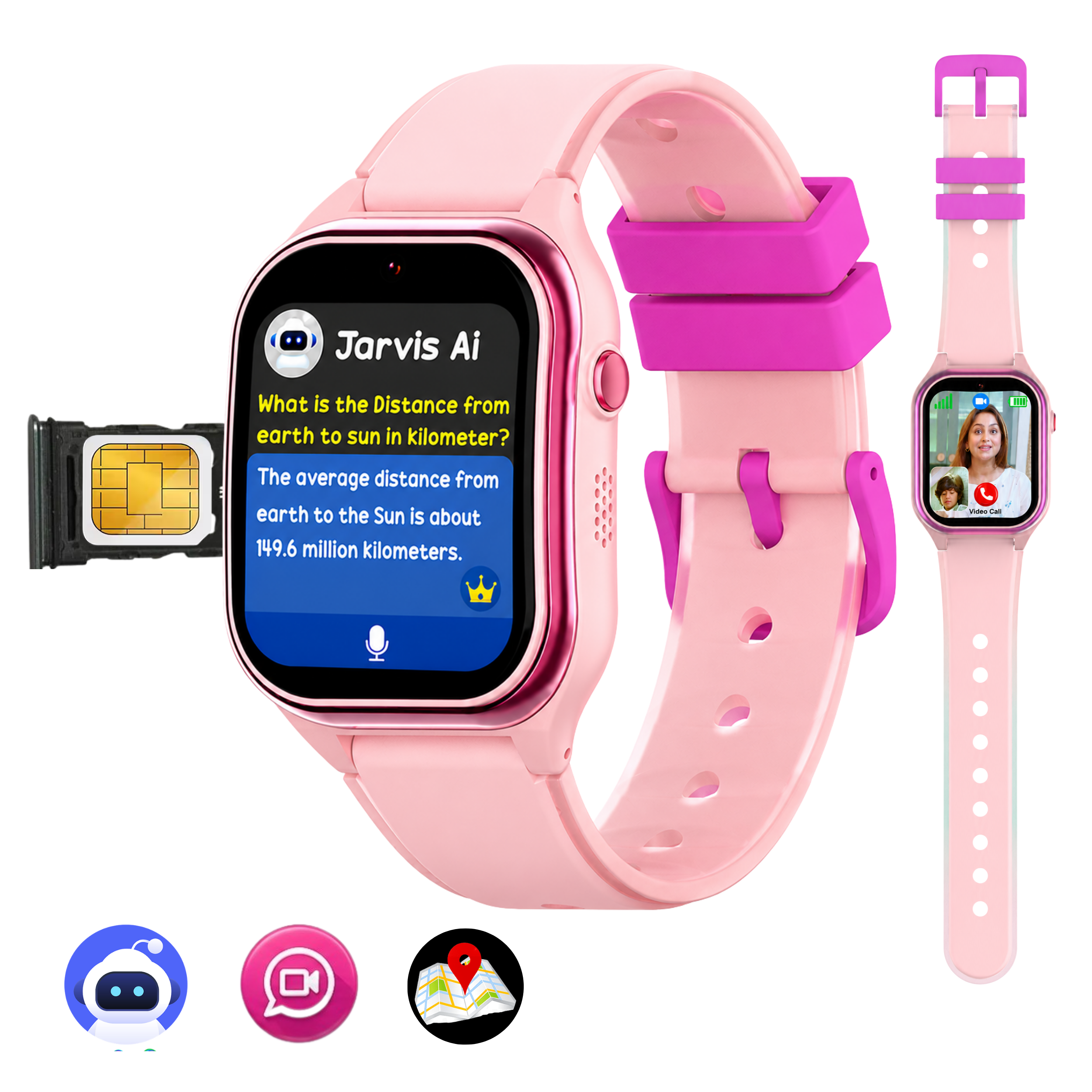 Spiky Smart Ai Video & Voice Calling Smartwatch for Kids