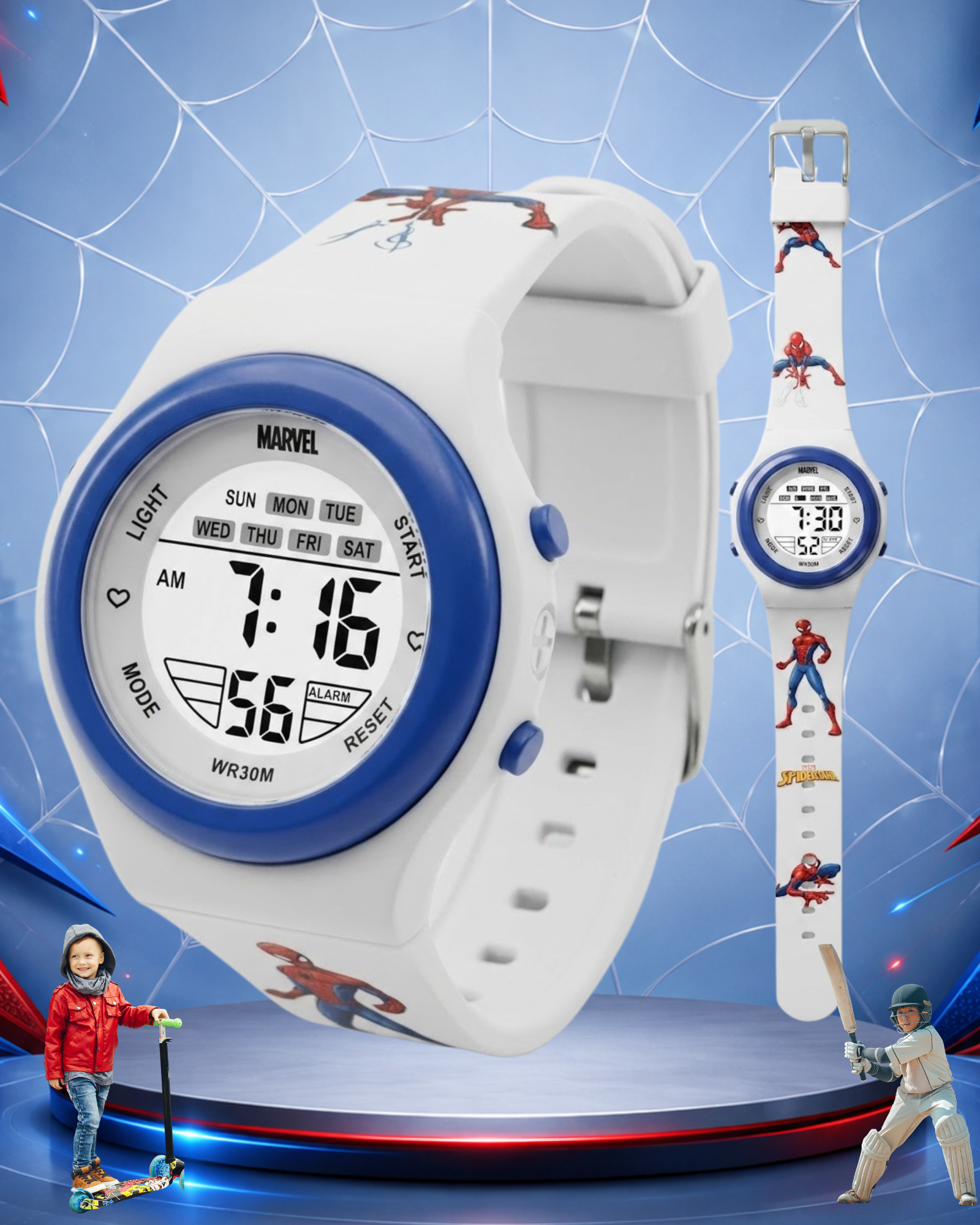 Spiky Spider Man theme Digital Kids Watch