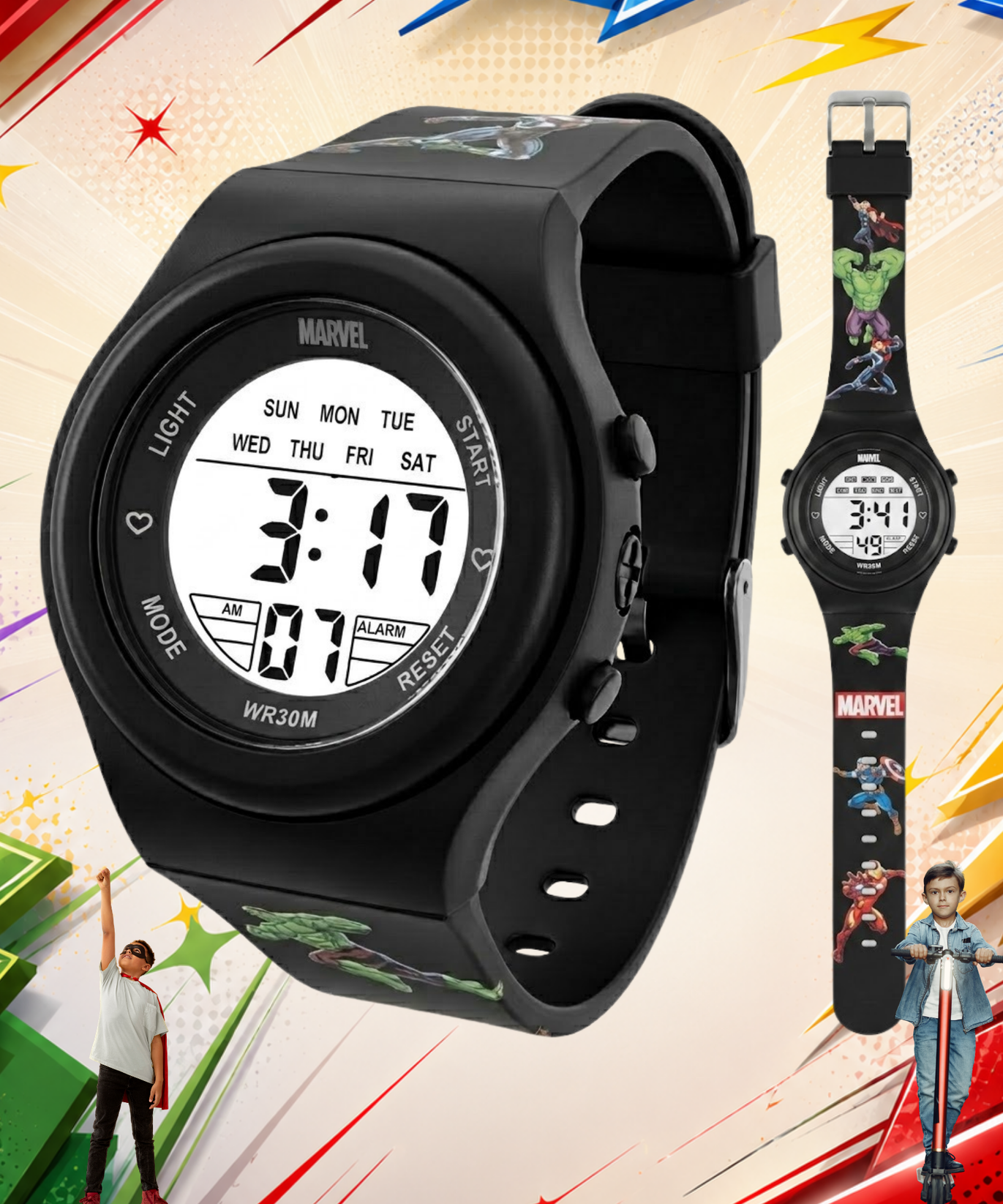 Spiky Avengers theme Digital Kids Watch