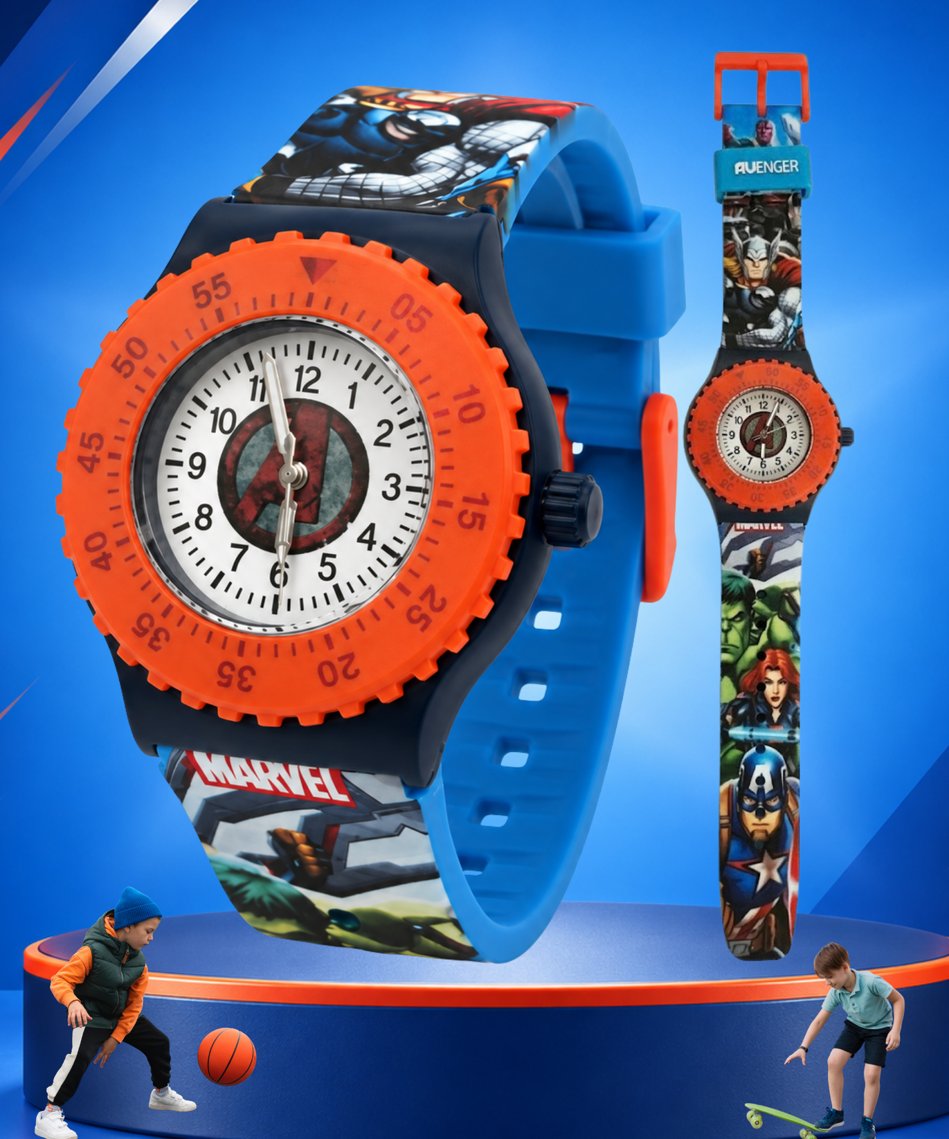 Spiky Round Avengers Themed Analog Watch
