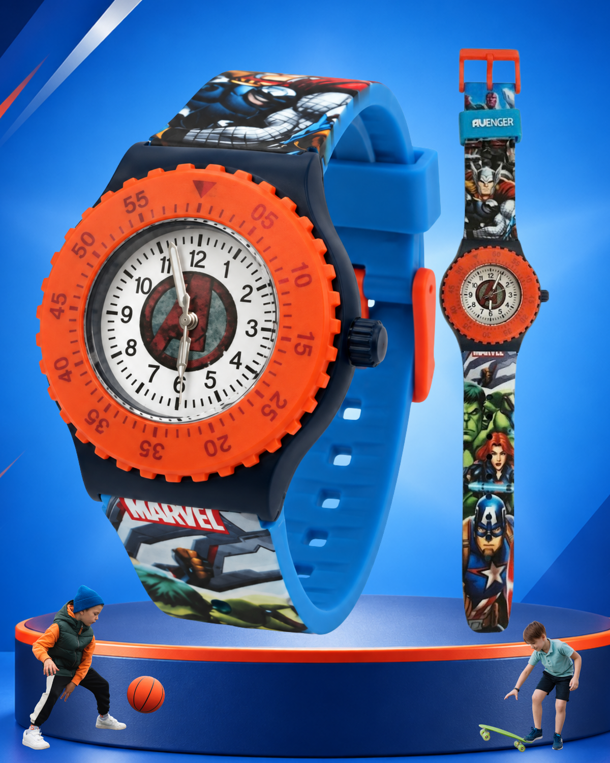Spiky Round Avengers Themed Analog Watch