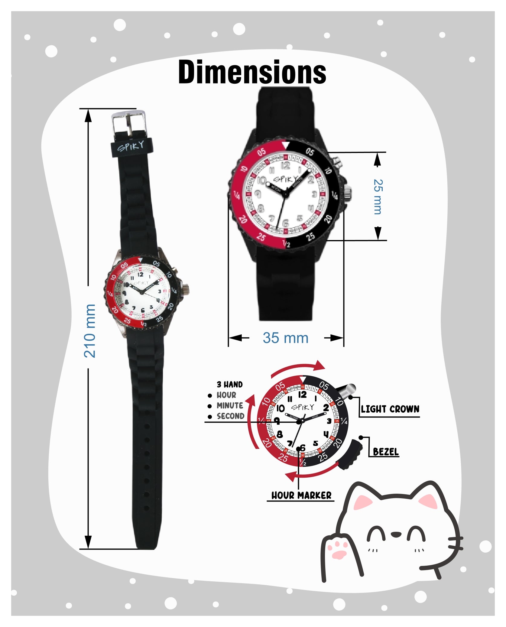 Spiky EVA30 Round Sports Analog Kids Watch