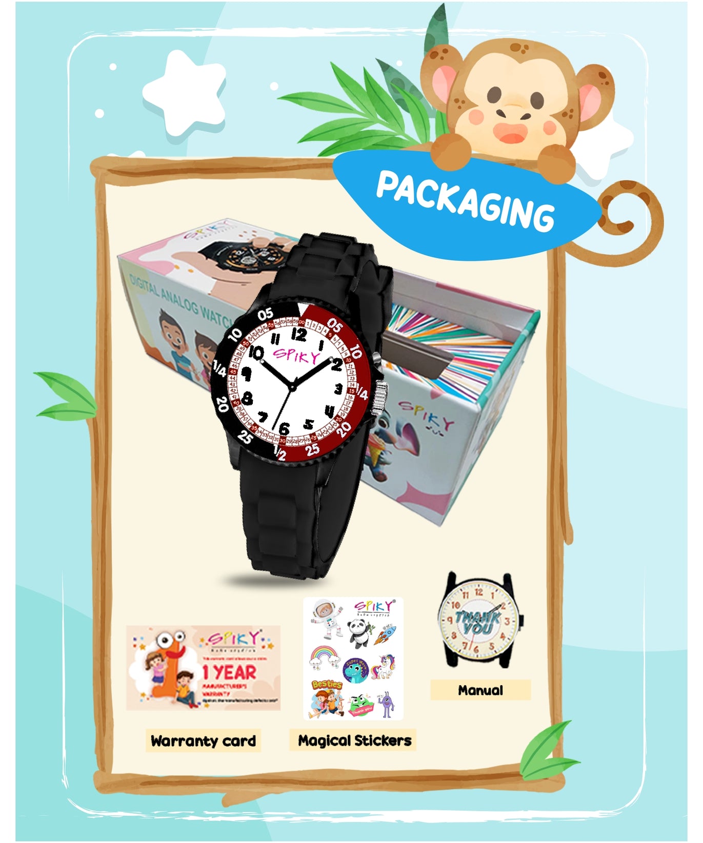 Spiky EVA30 Round Sports Analog Kids Watch