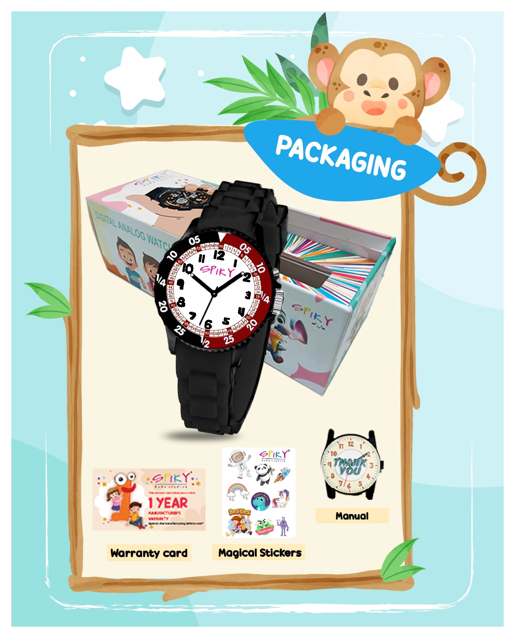 Spiky EVA30 Round Sports Analog Kids Watch