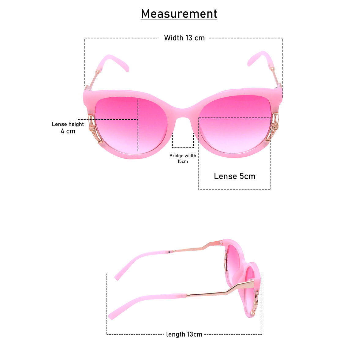 Spiky Oval UV Protected Sunglass - Pink