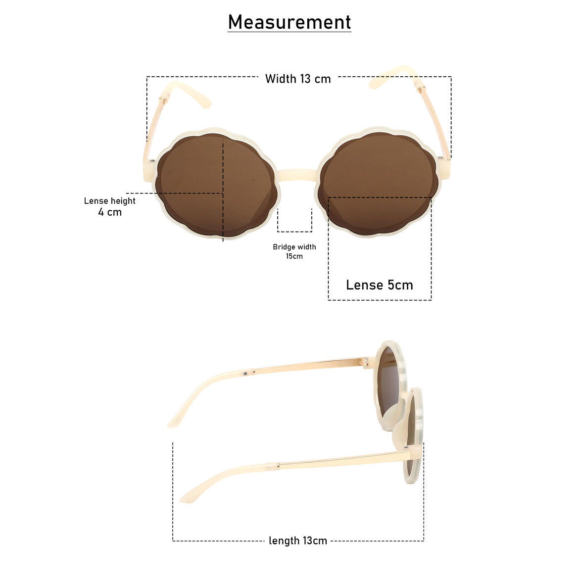 Spiky Round UV Protected Sunglass - Brown