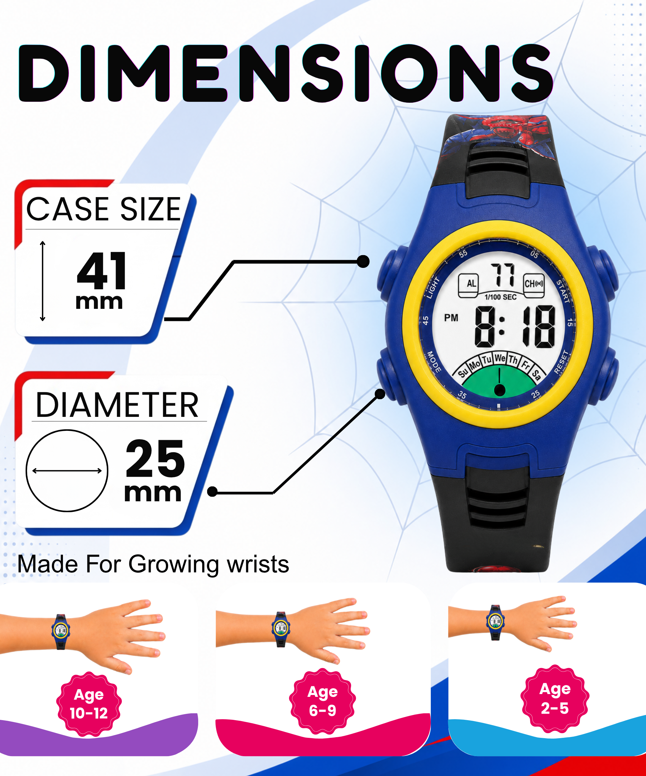 Spiky Spider Man theme Digital Kids Watch