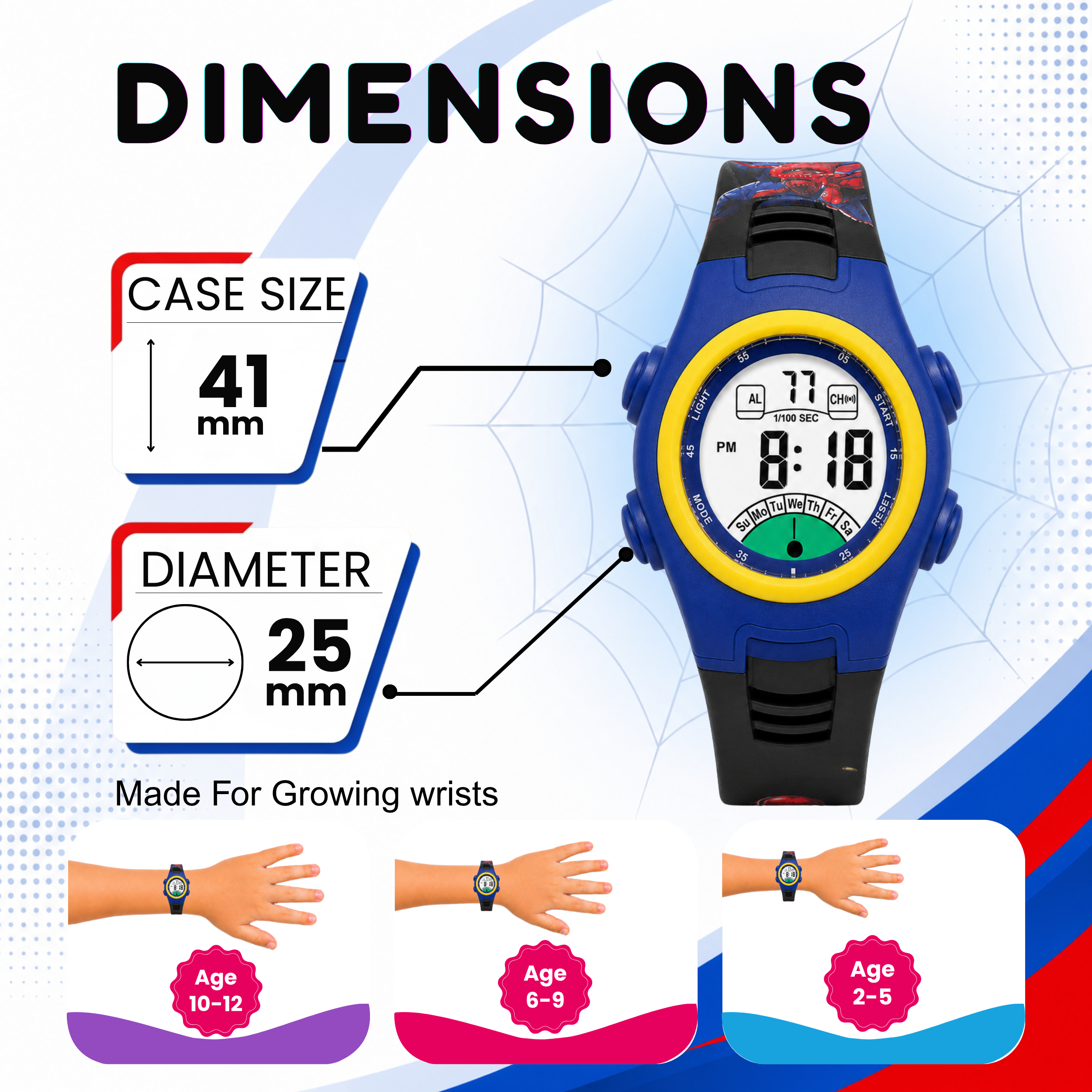 Spiky Spider Man theme Digital Kids Watch
