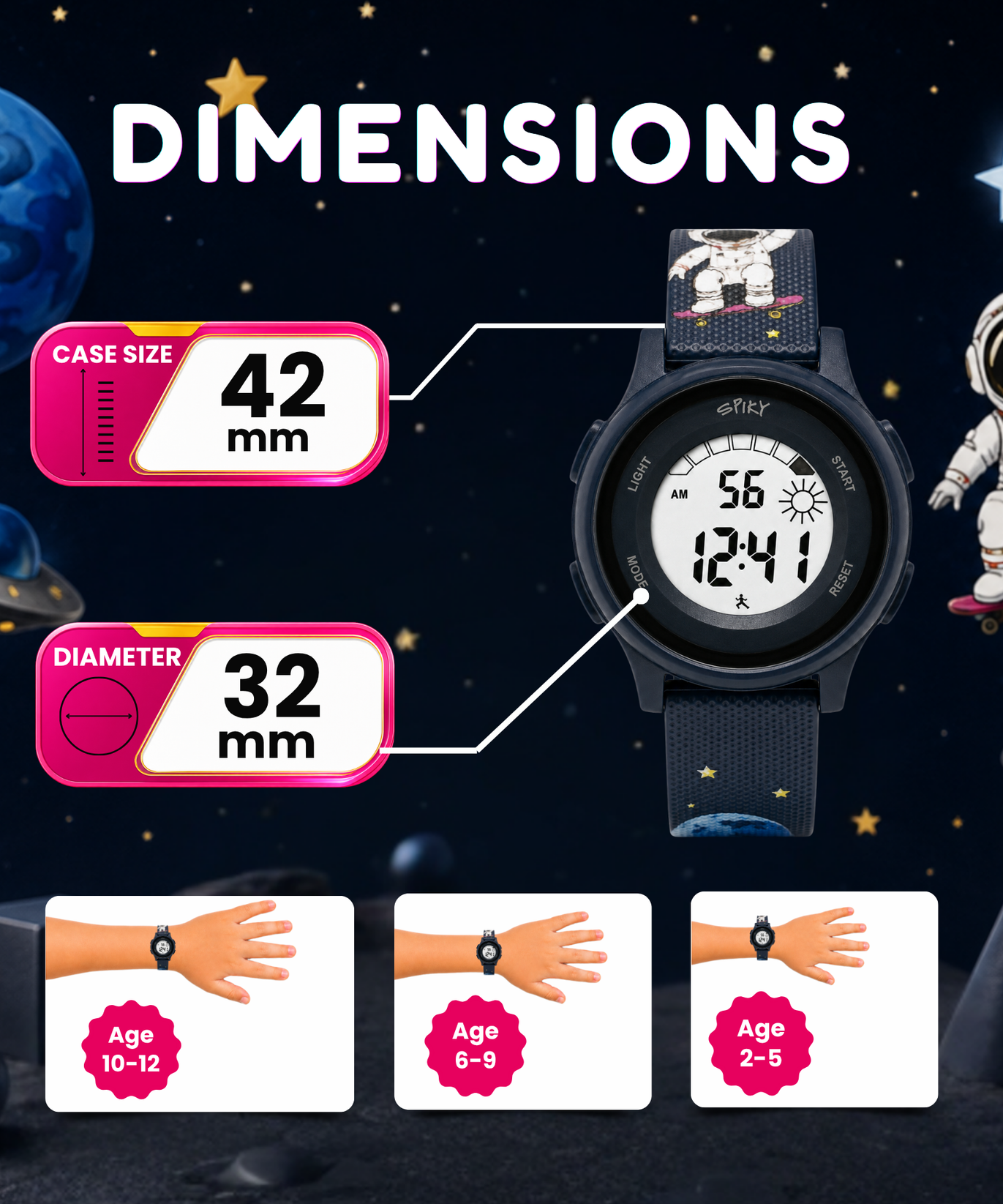 Spiky Round Kids Digital Watch for Boys