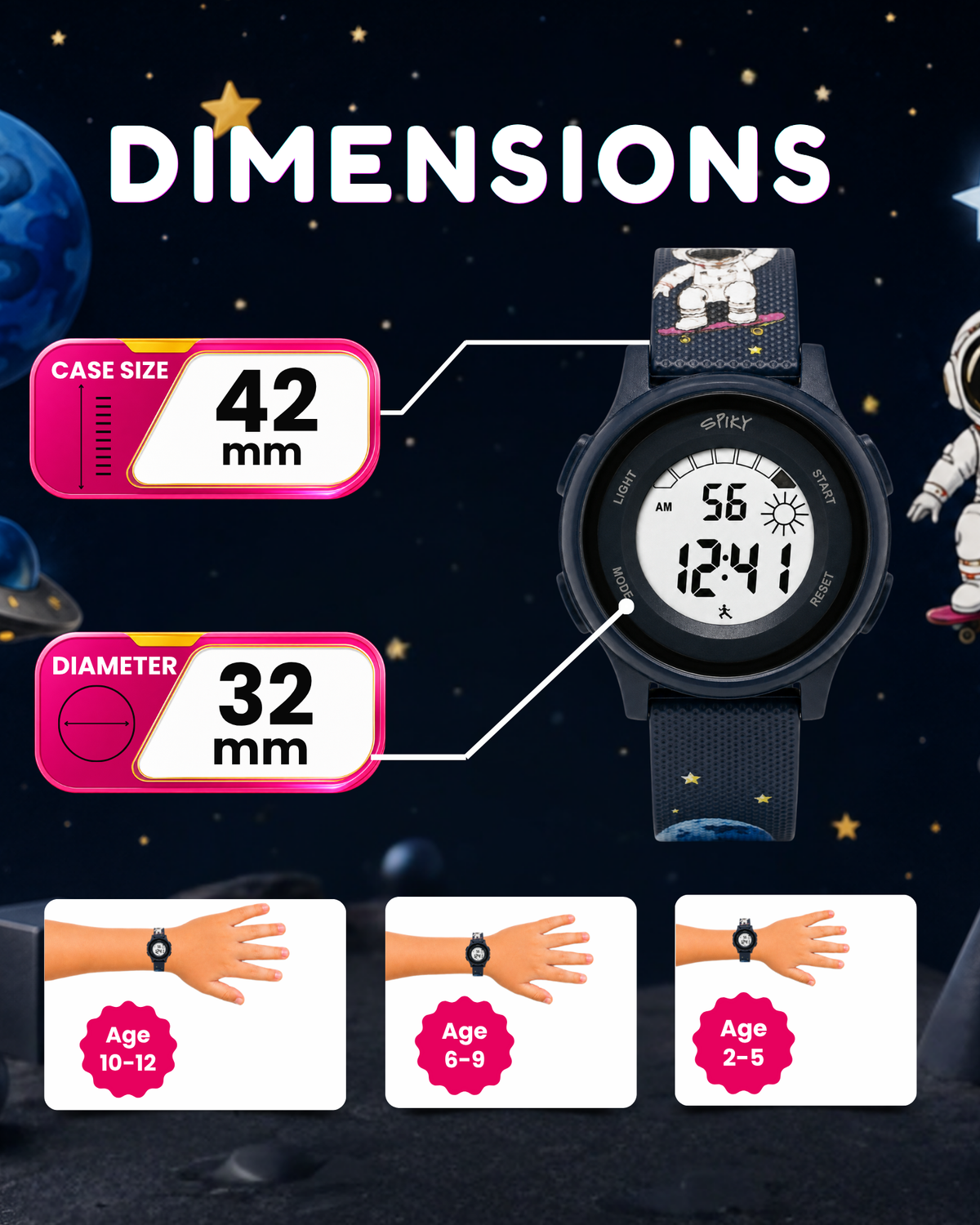 Spiky Round Kids Digital Watch for Boys