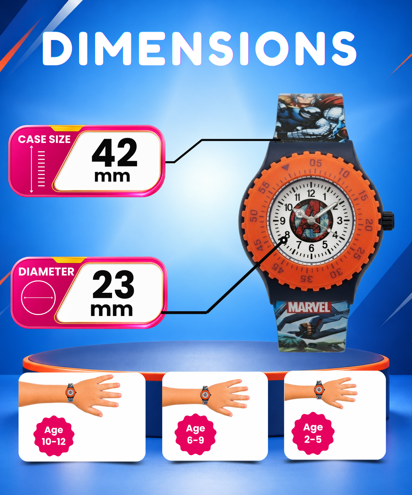 Spiky Round Avengers Themed Analog Watch