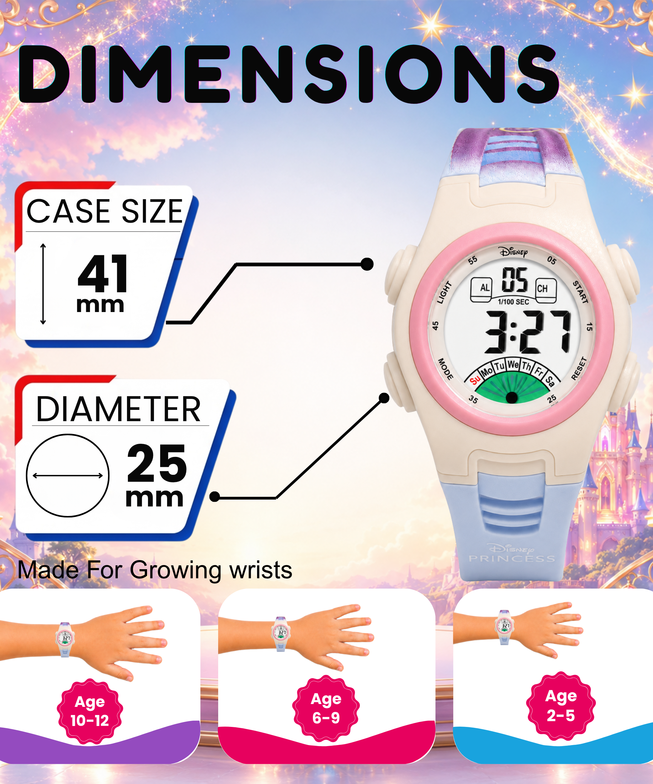 Spiky Princess theme Digital Kids Watch