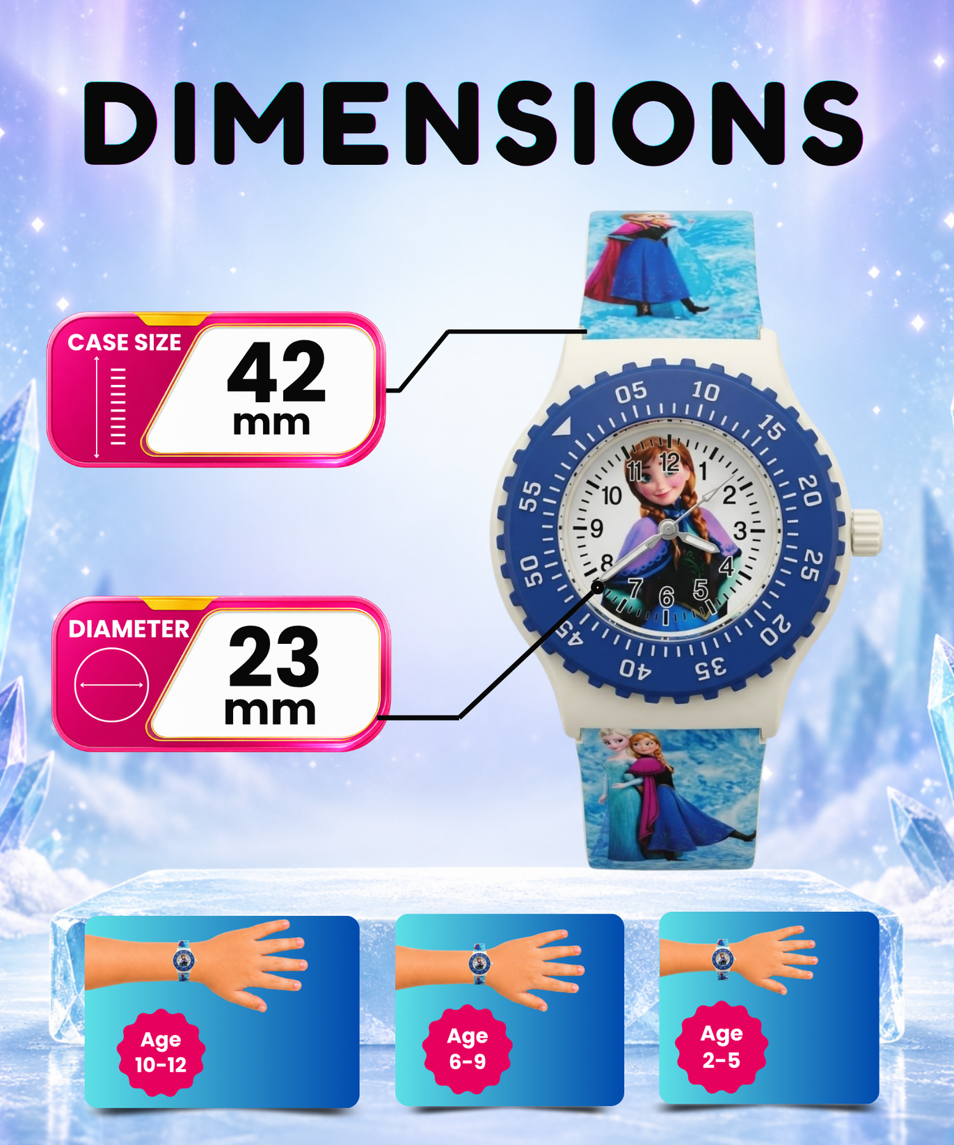 Spiky Round Frozen Themed Analog Watch