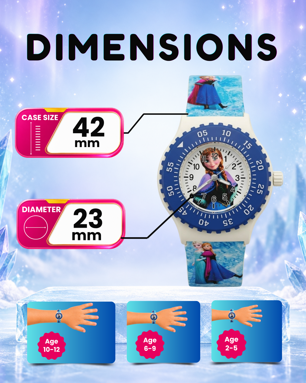 Spiky Round Frozen Themed Analog Watch