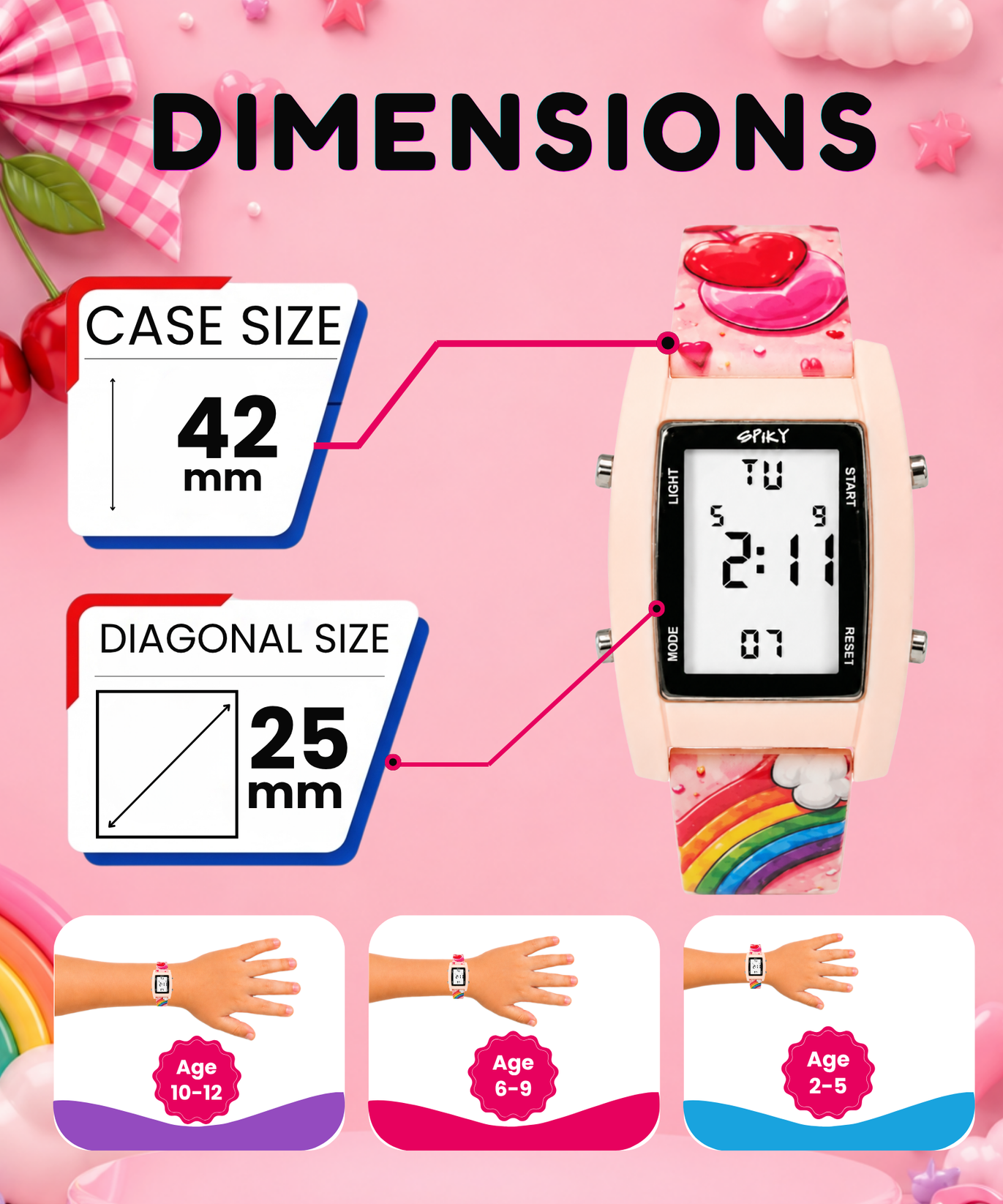 Spiky Kids Digital Watch for  Girls