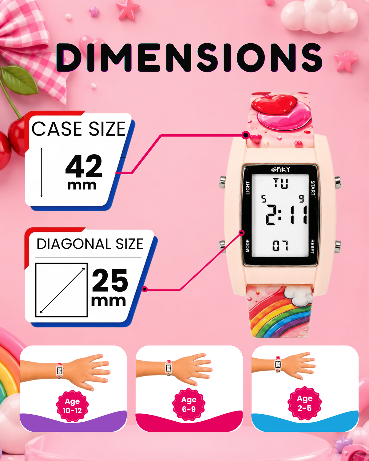 Spiky Kids Digital Watch for  Girls