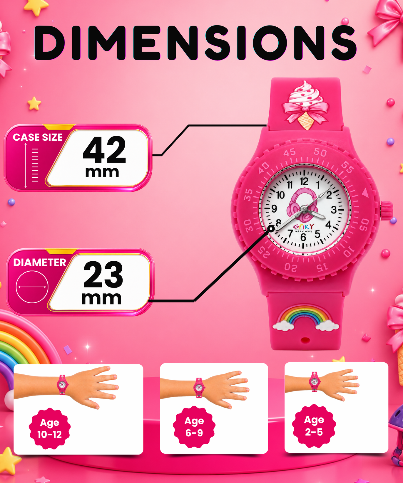 SPIKY Analog Kids Watch for Girls