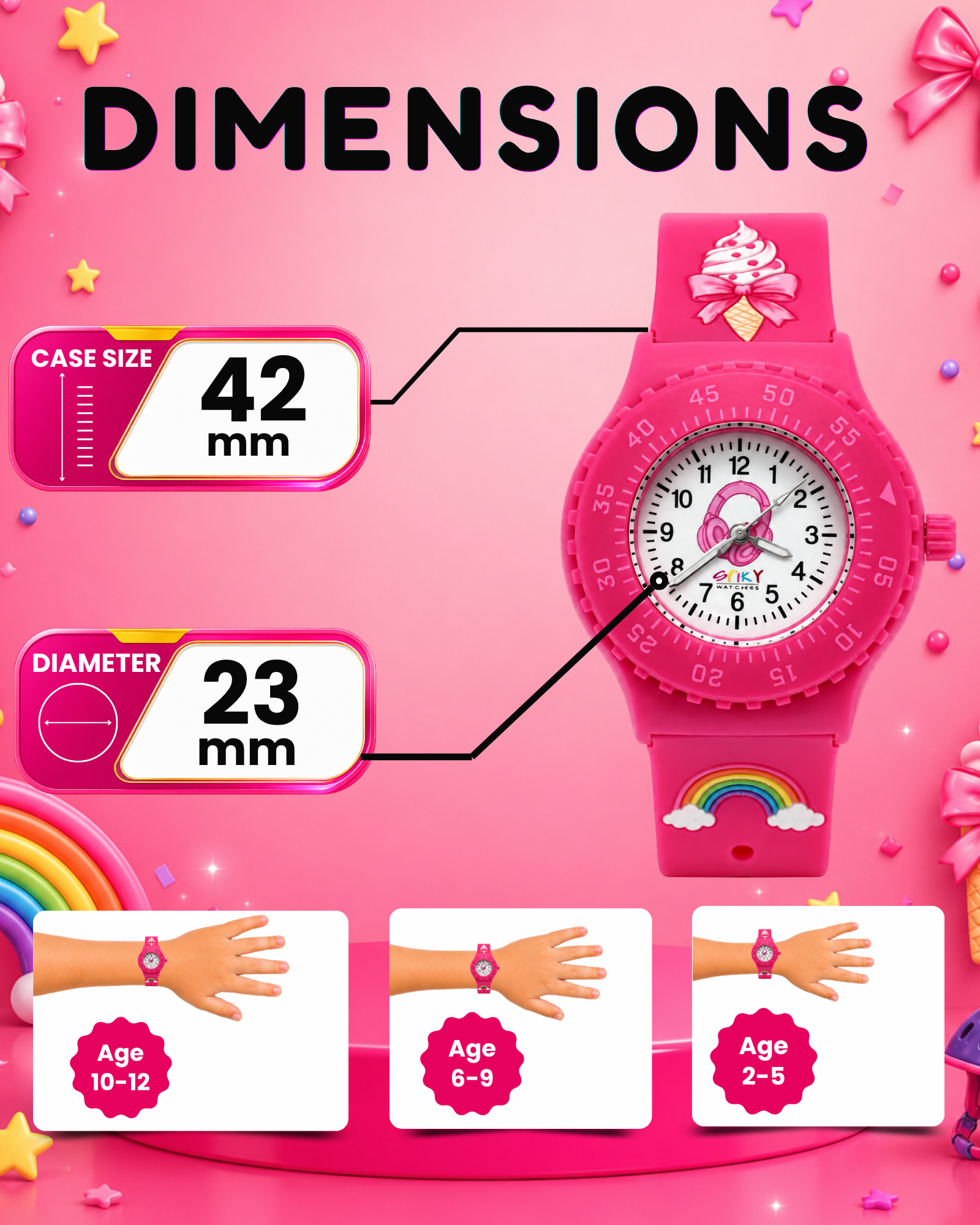 SPIKY Analog Kids Watch for Girls