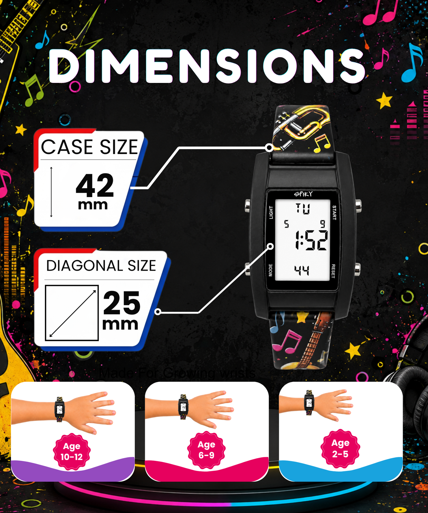 Spiky Kids Digital Watch for  Girls