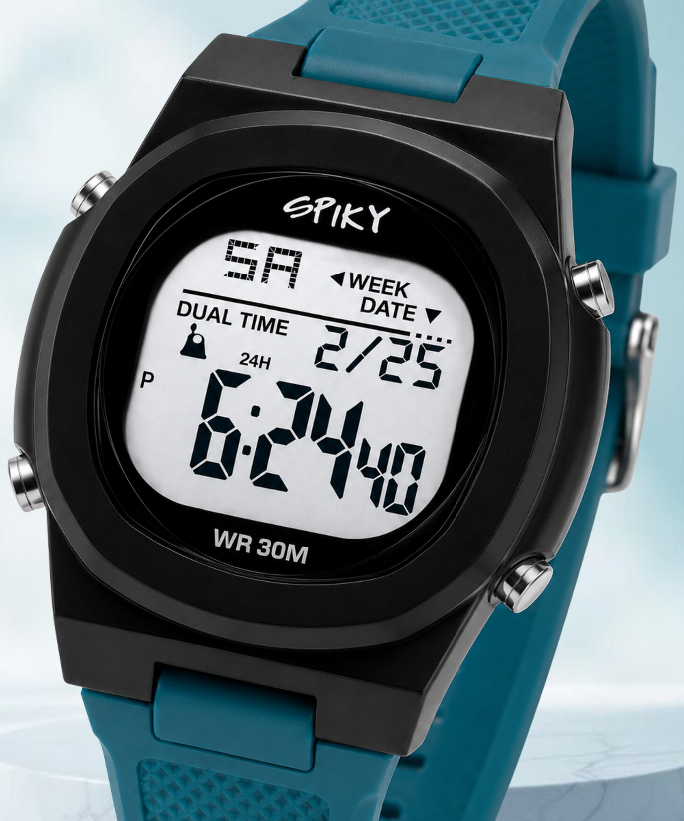 Spiky EVA65 Round Digital Sports Watch for Kids