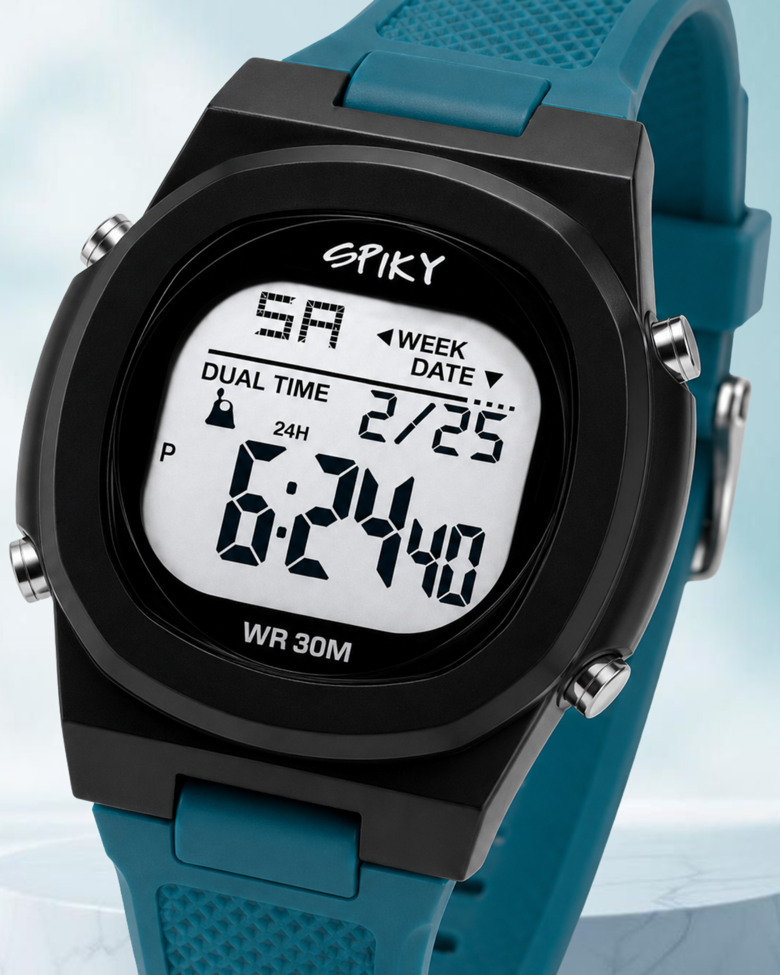 Spiky EVA65 Round Digital Sports Watch for Kids