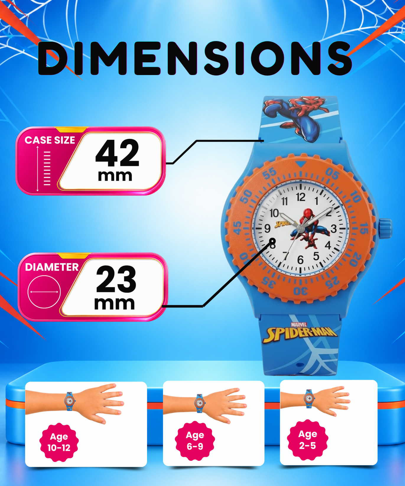 Spiky Round Spiderman Themed Analog Watch