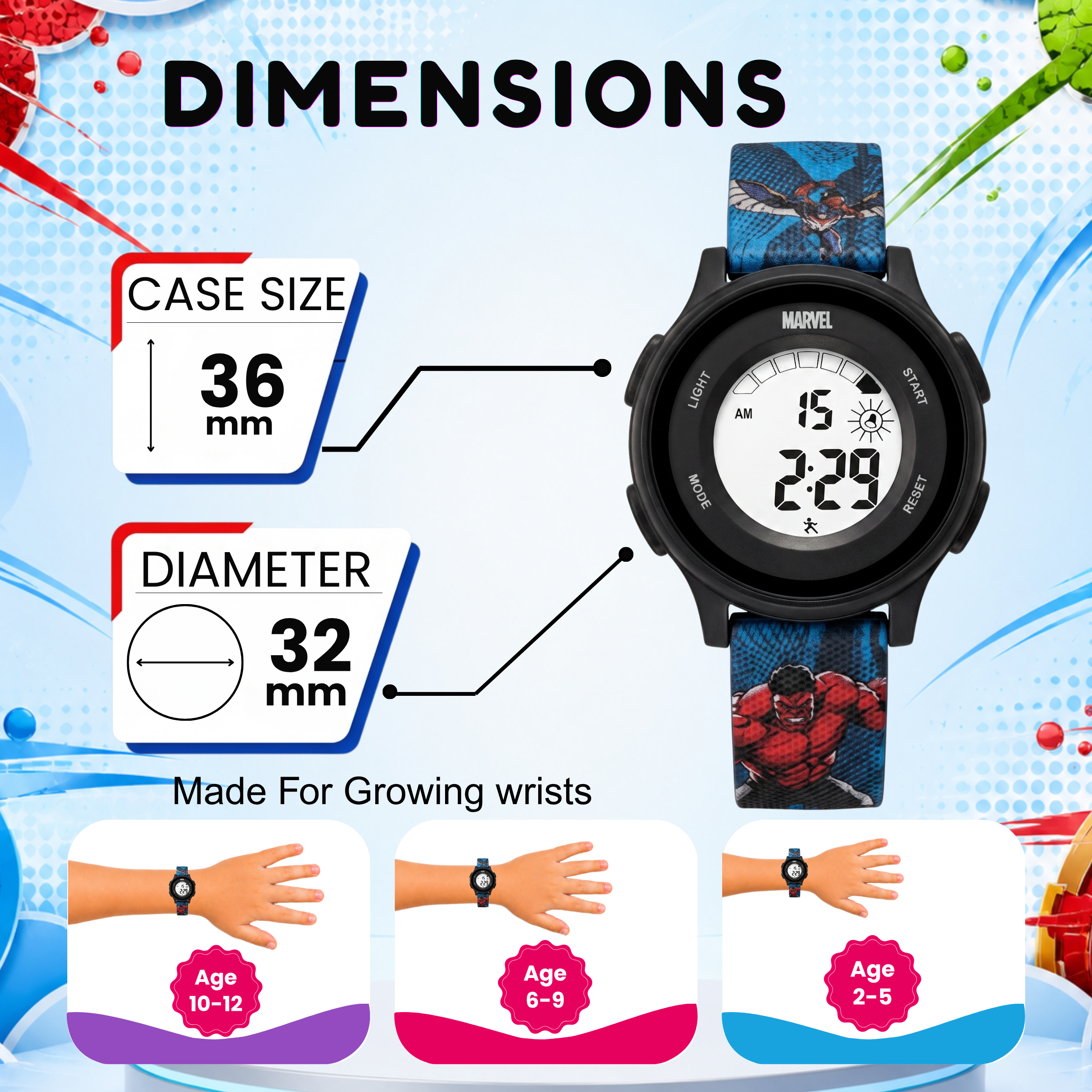 Spiky Hulk theme Digital Kids Watch