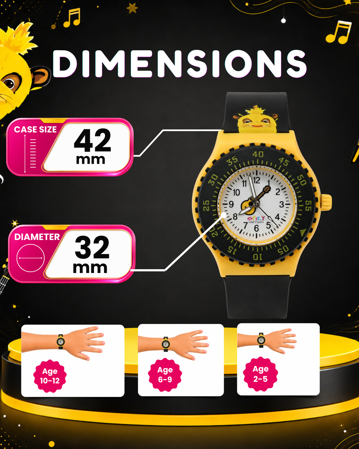 SPIKY Analog Kids Watch for Girls and Boys