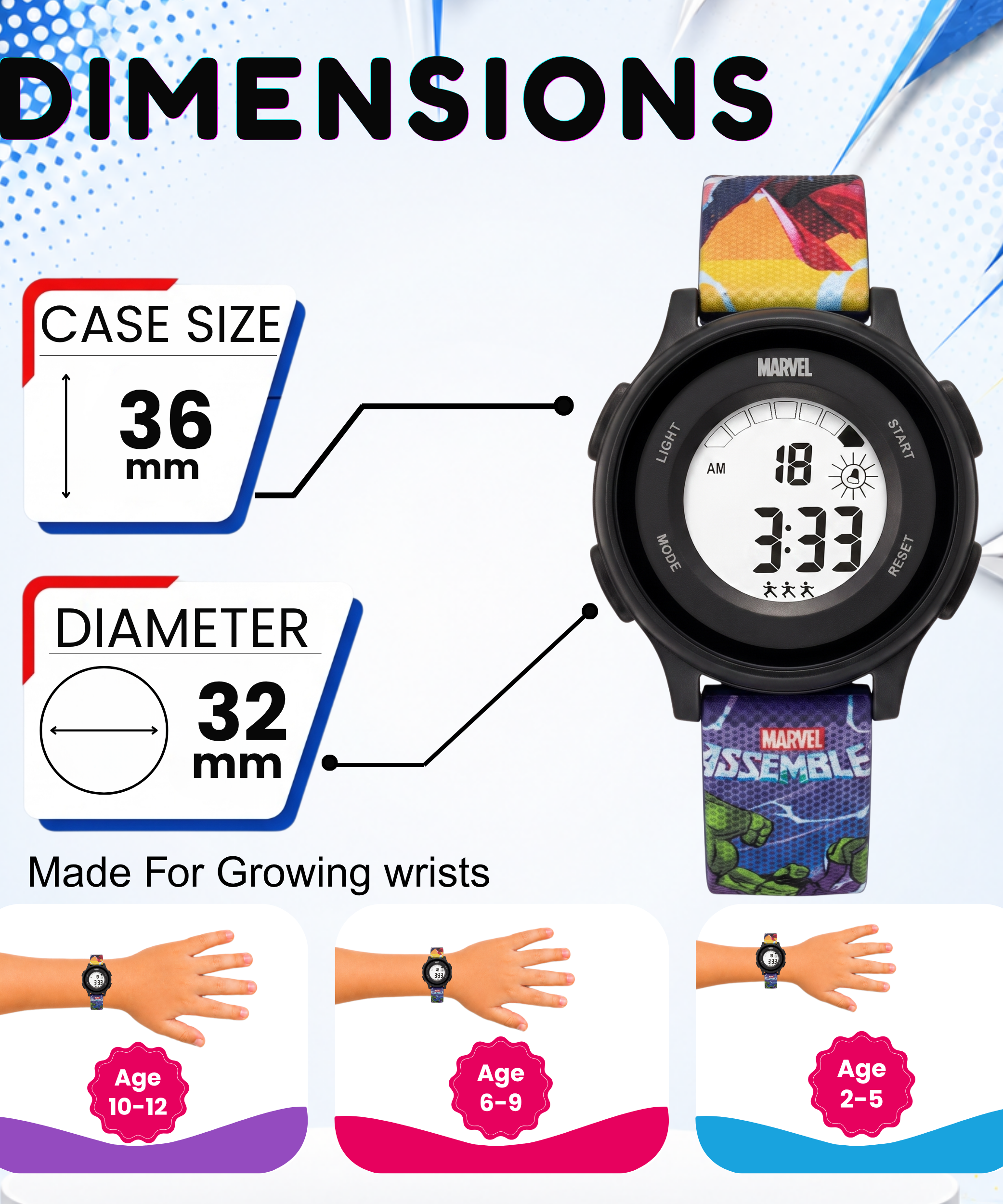 Spiky Avengers Digital Kids Watch