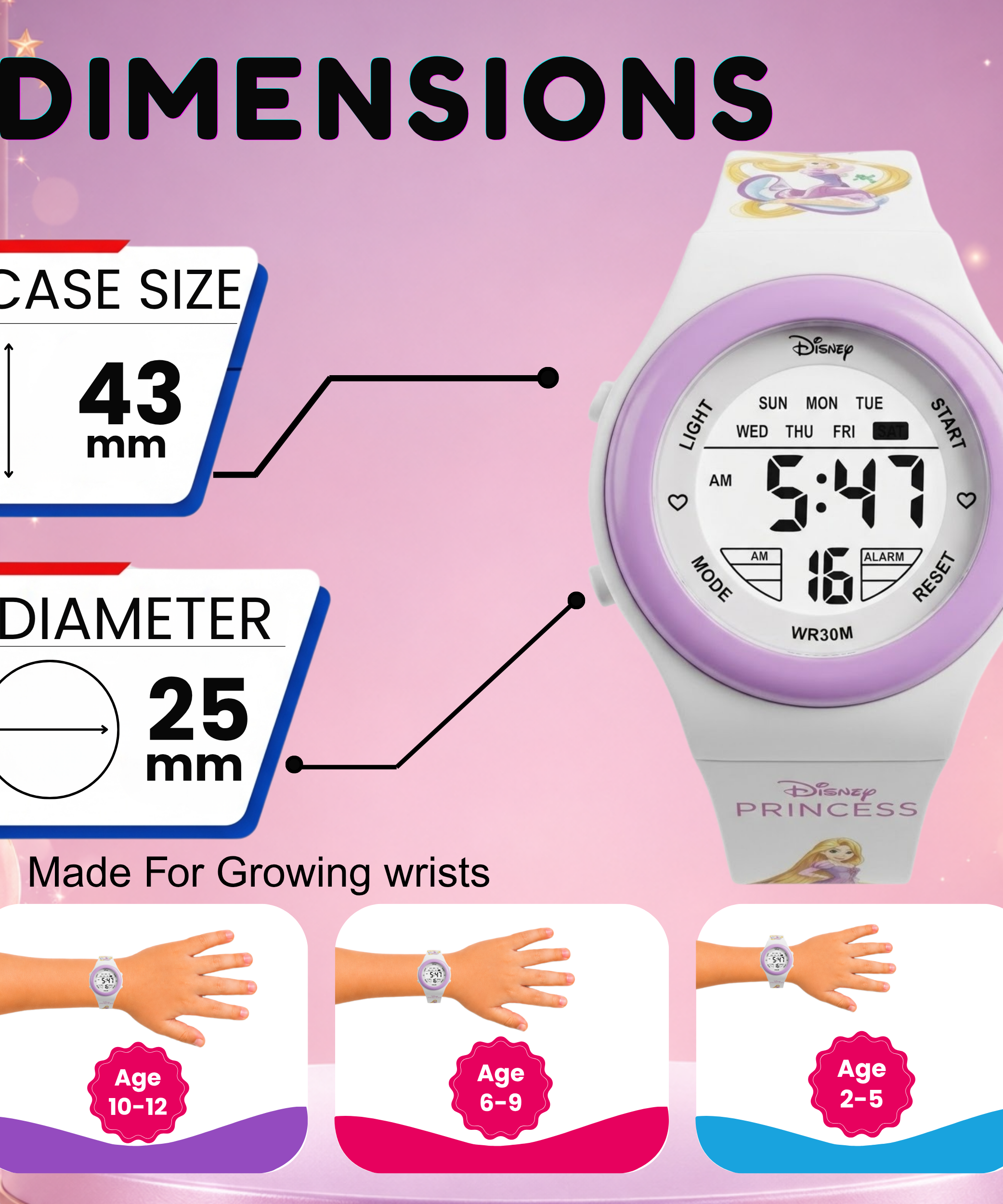 Spiky Princess theme Digital Kids Watch