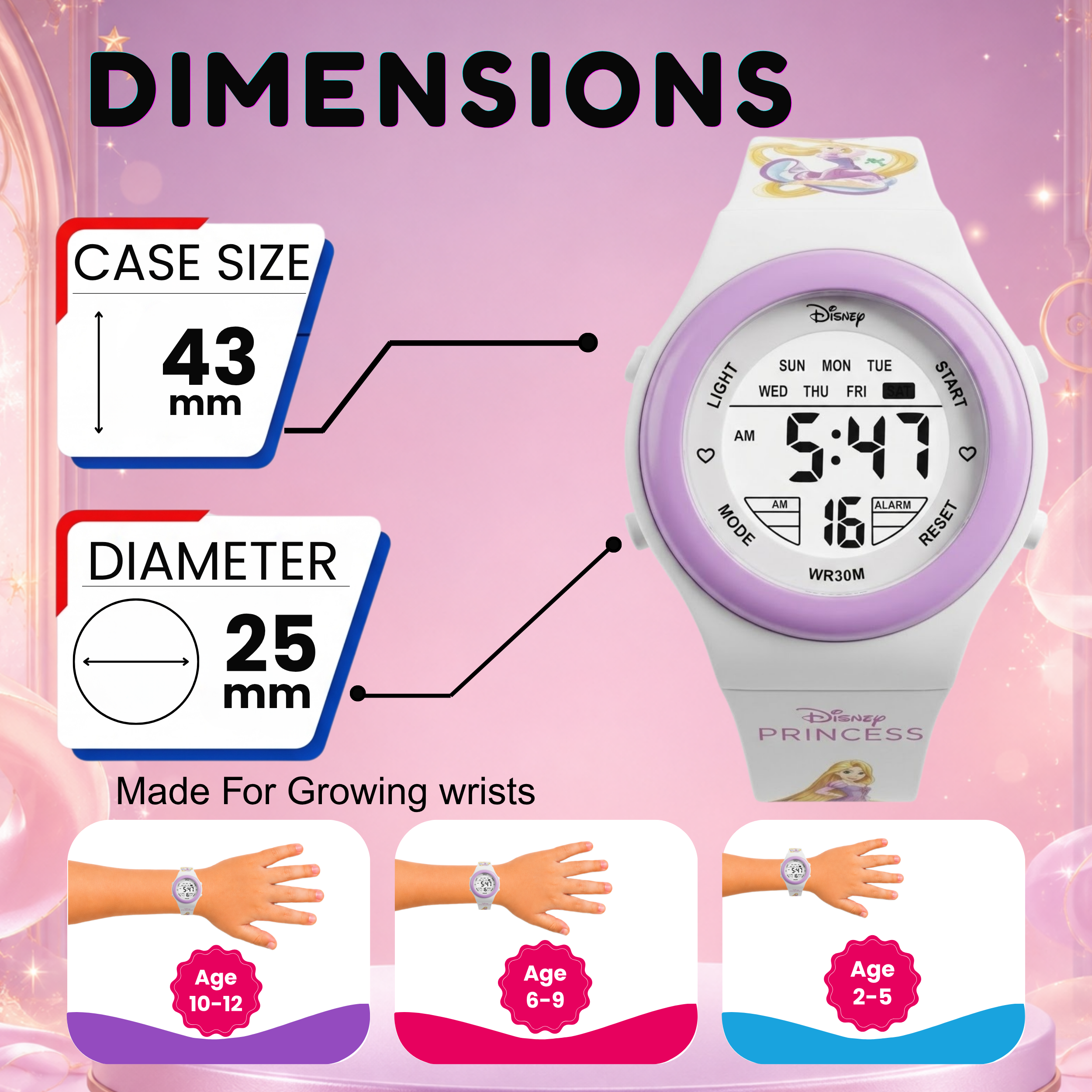 Spiky Princess theme Digital Kids Watch