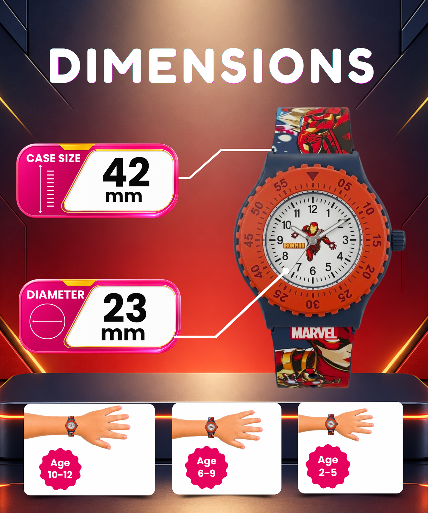 Spiky Round Ironman Themed Analog Watch