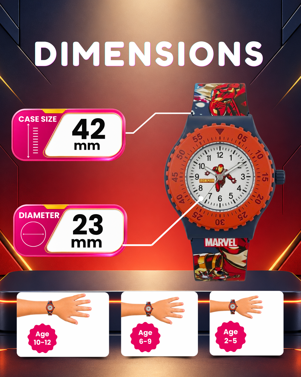 Spiky Round Ironman Themed Analog Watch
